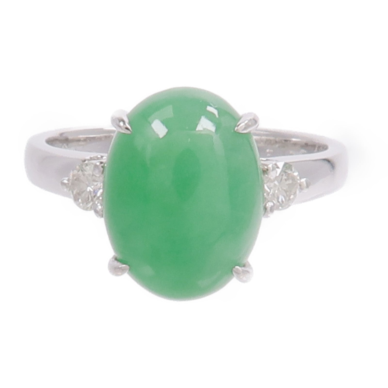 JEWELRY 18K白金Jade Diamond Ring翡翠/鑽石戒指