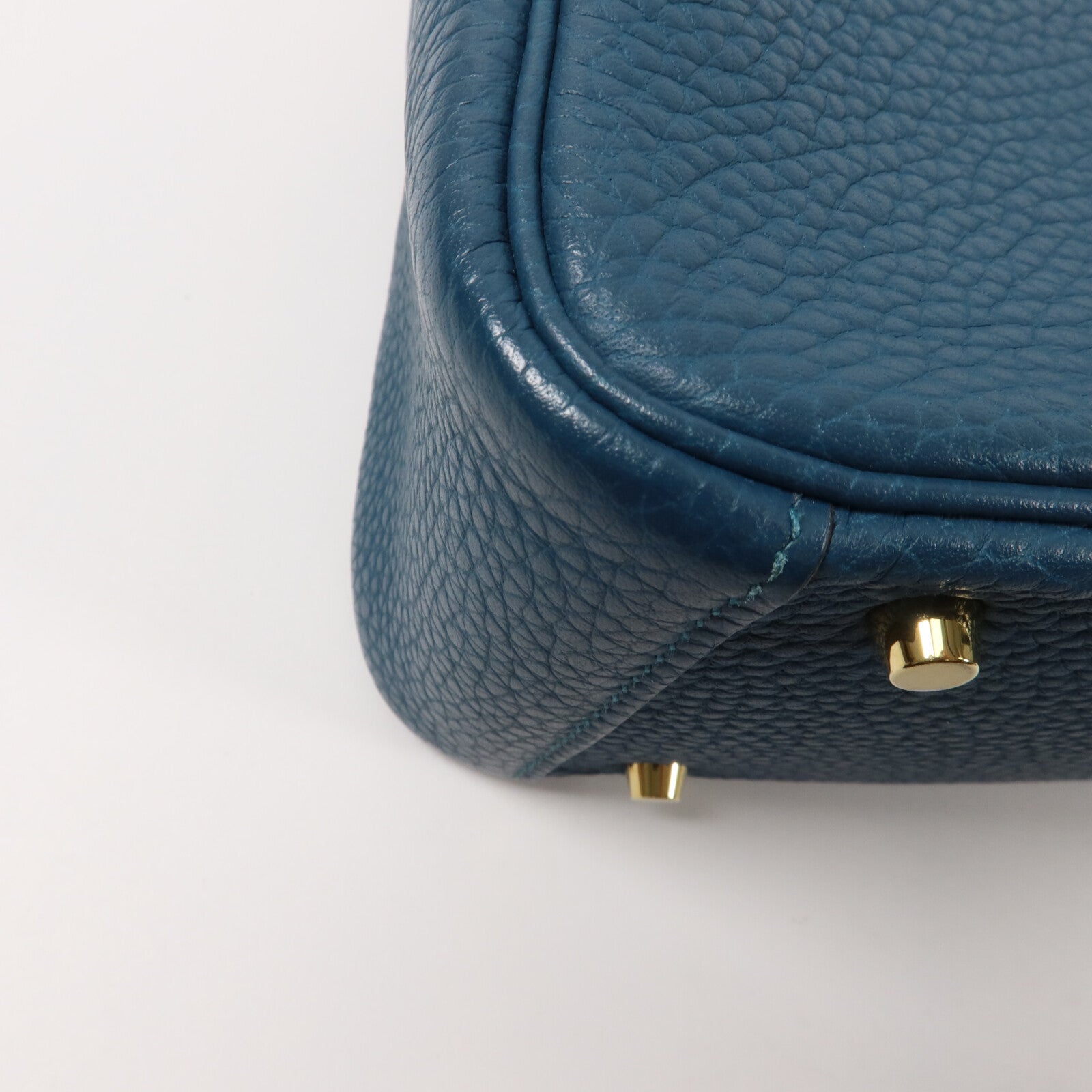 HERMES Clemence皮革Mini Lindy手挽肩背兩用袋Vert Bosphore