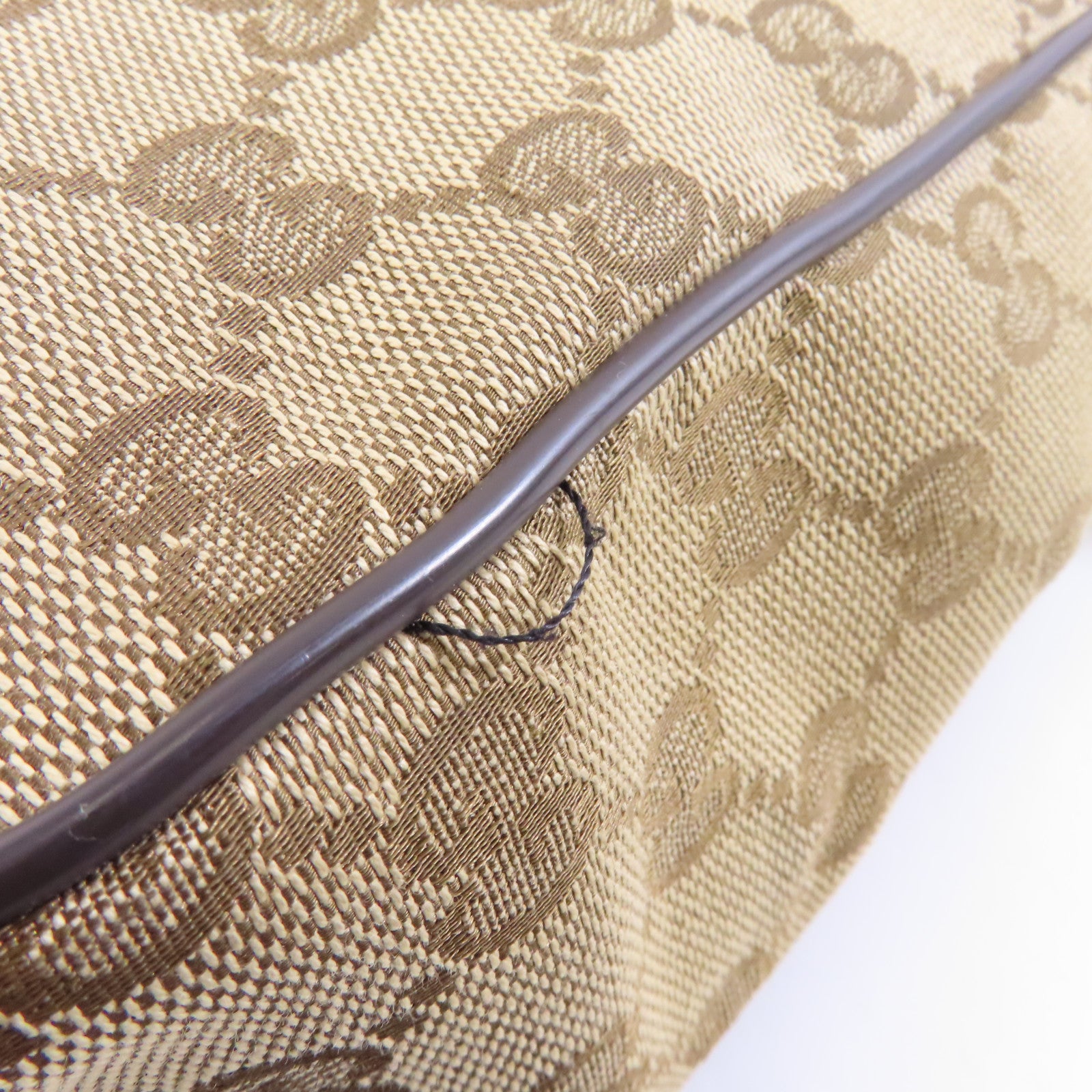 GUCCI 【激減優惠】帆布Messenger Bag銀扣肩背袋棕色