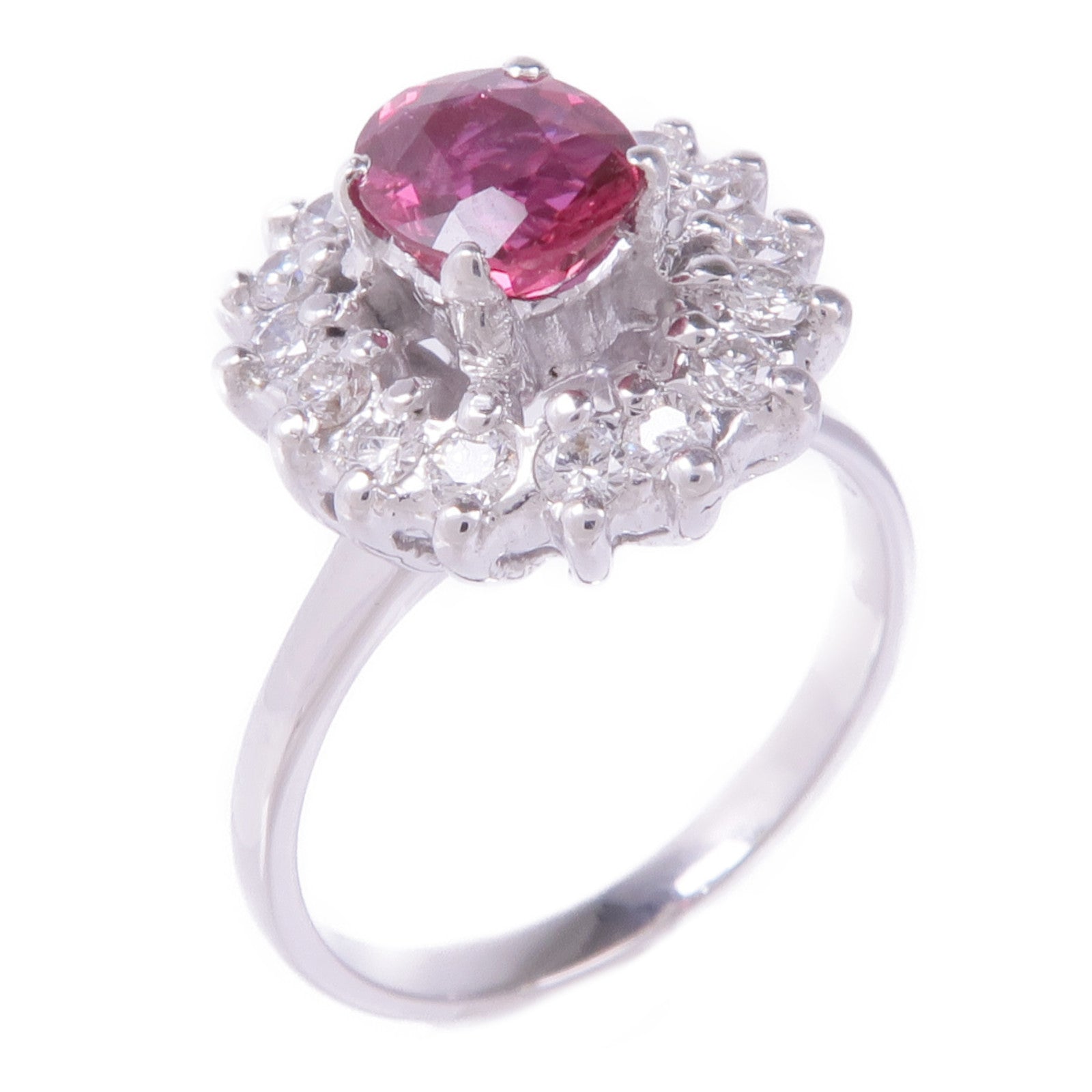 JEWELRY 18K白金Ruby Diamond Ring紅寶石/鑽石戒指US#6
