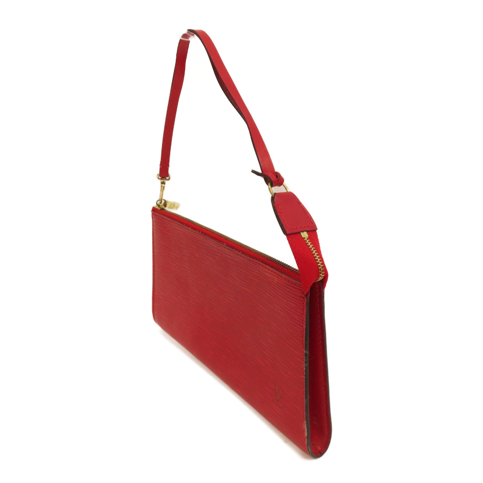 LOUIS VUITTON Epi Accessories Pouch金扣手挽袋紅色