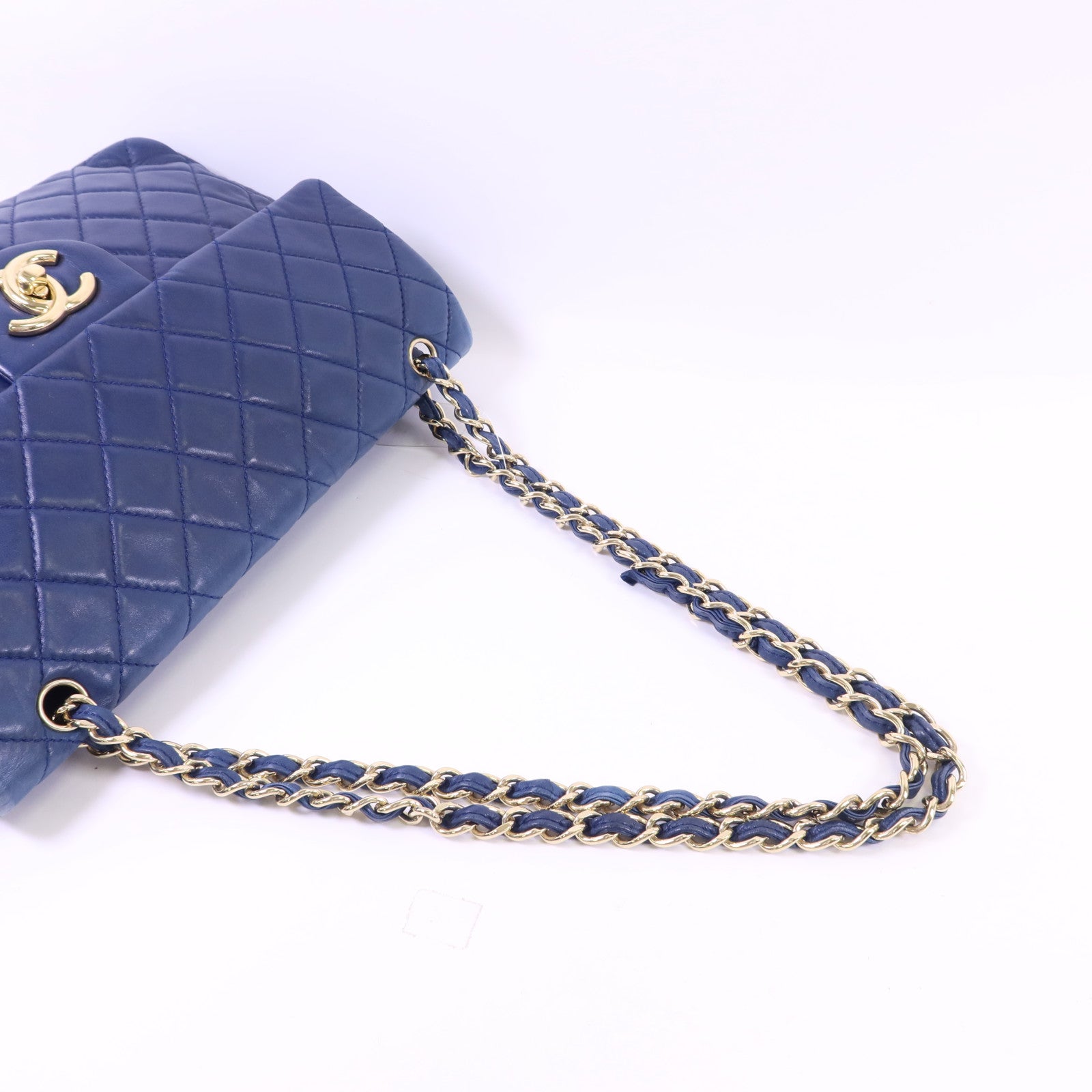 CHANEL 羊皮皮革Single Flap Bag金扣鏈帶手挽肩背兩用袋
