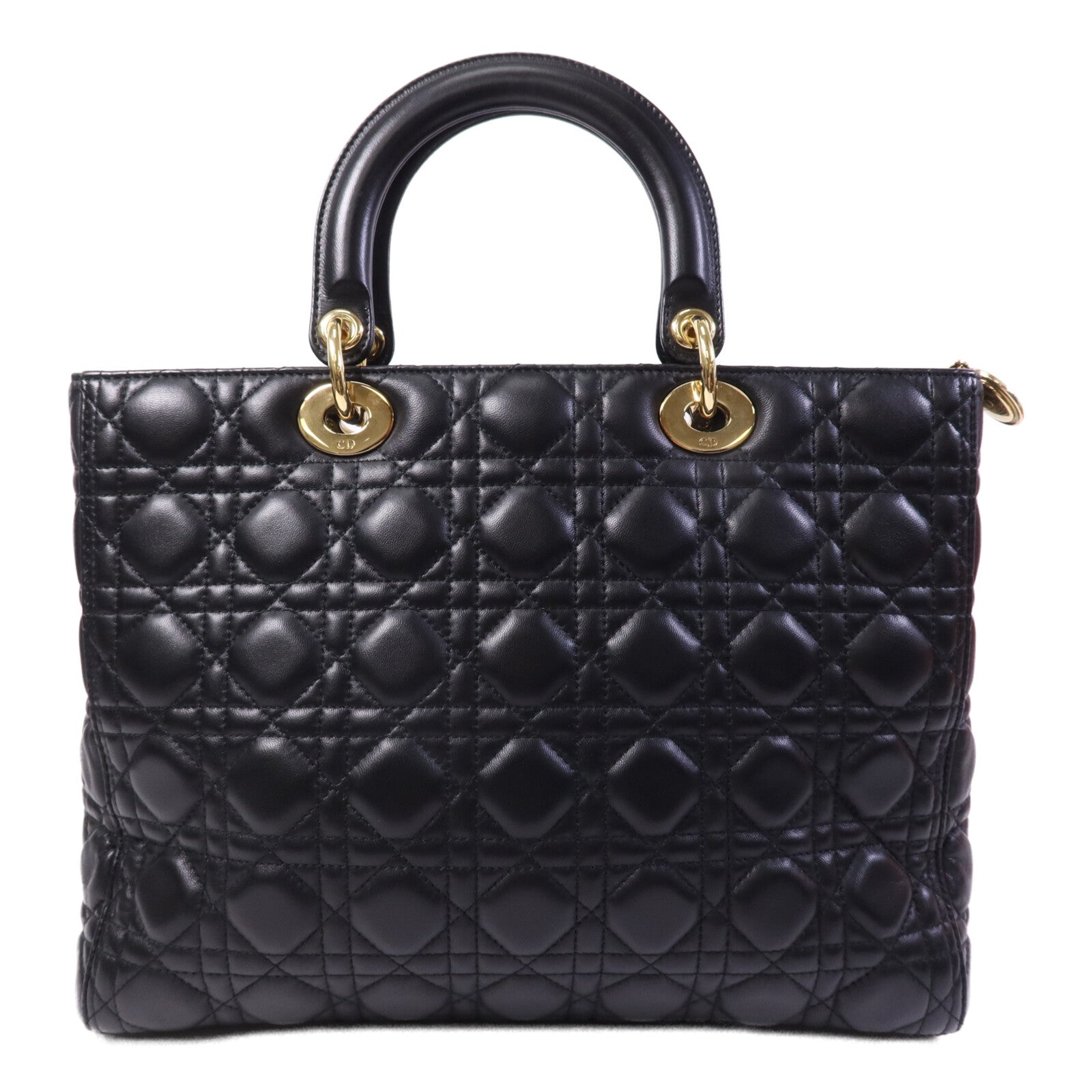 Dior 羊皮皮革Lady Dior GM金扣手挽肩背兩用袋