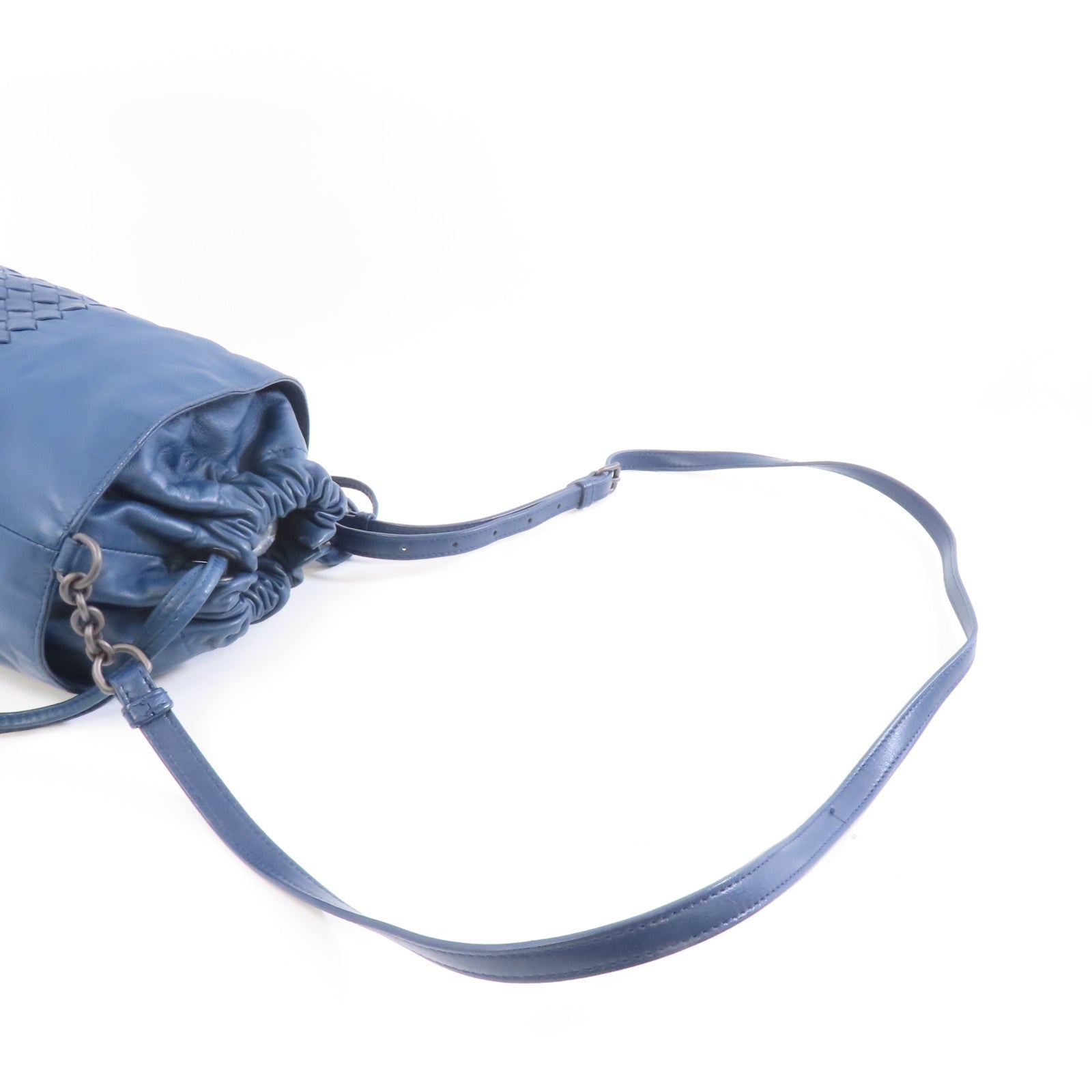 BOTTEGA VENETA 皮革Shoulder Bag肩背袋深藍色