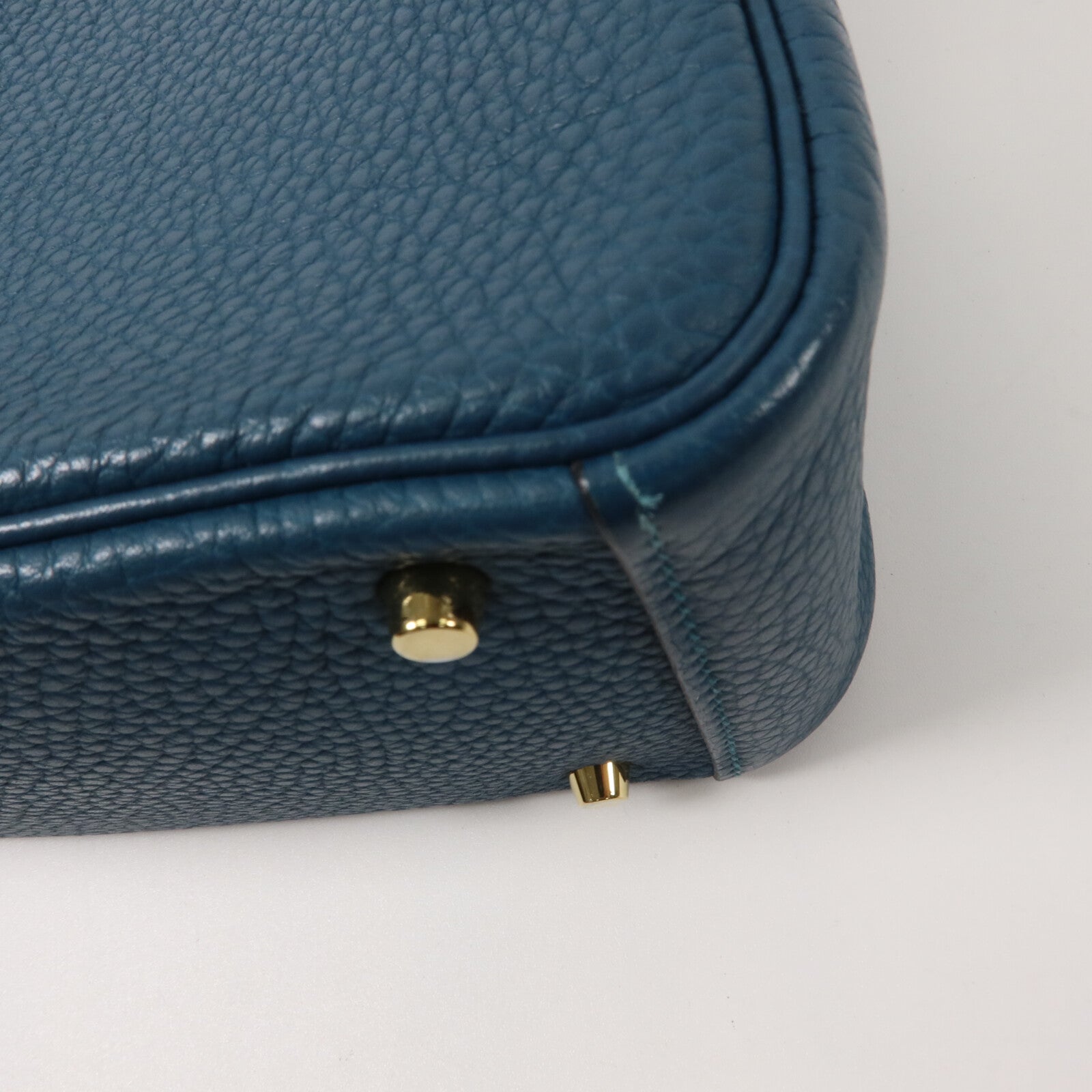 HERMES Clemence皮革Mini Lindy手挽肩背兩用袋Vert Bosphore