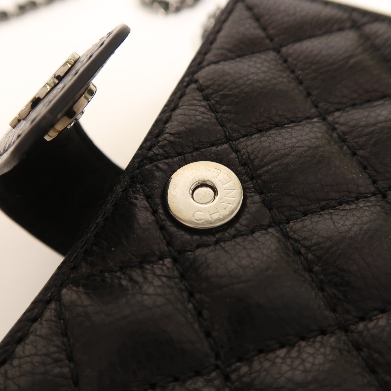 CHANEL 【激減優惠】牛皮皮革Chain Shoulder銀扣鏈帶肩背袋