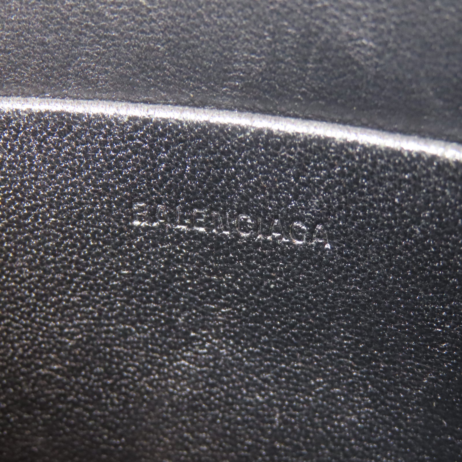 BALENCIAGA 牛皮皮革Clutch銀扣手拿包黑色