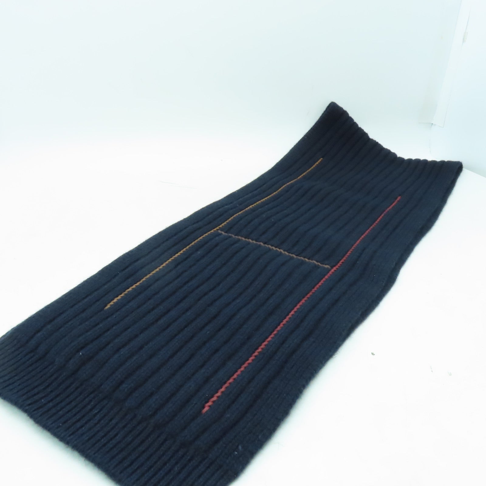 HERMES 【激減優惠】羊絨/絲質Scarf圍巾深藍色
