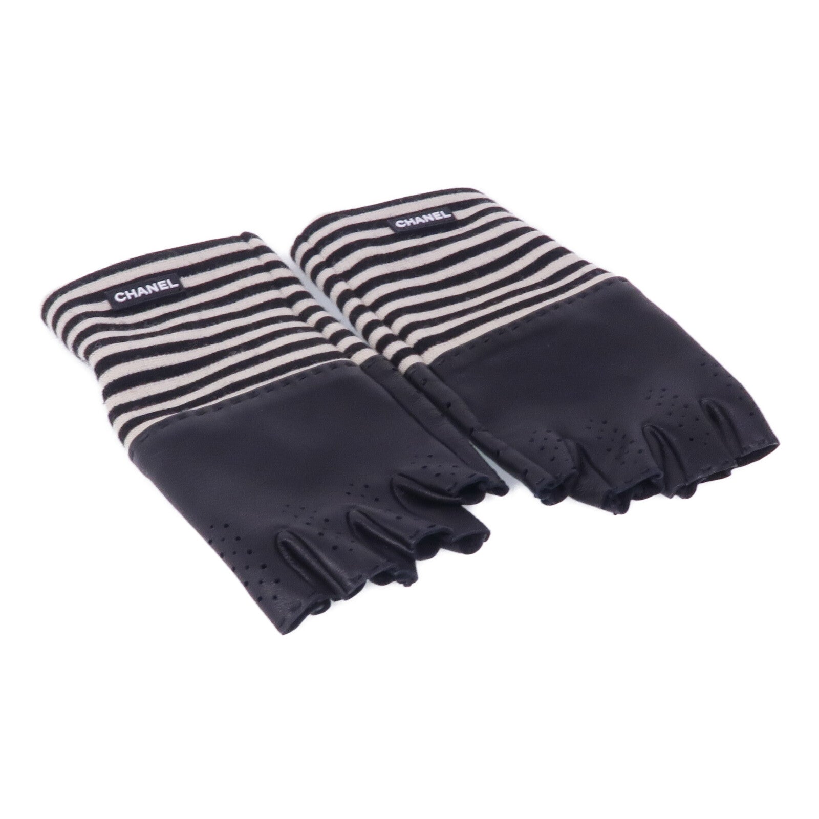CHANEL 羊皮皮革Fingerless Gloves手套