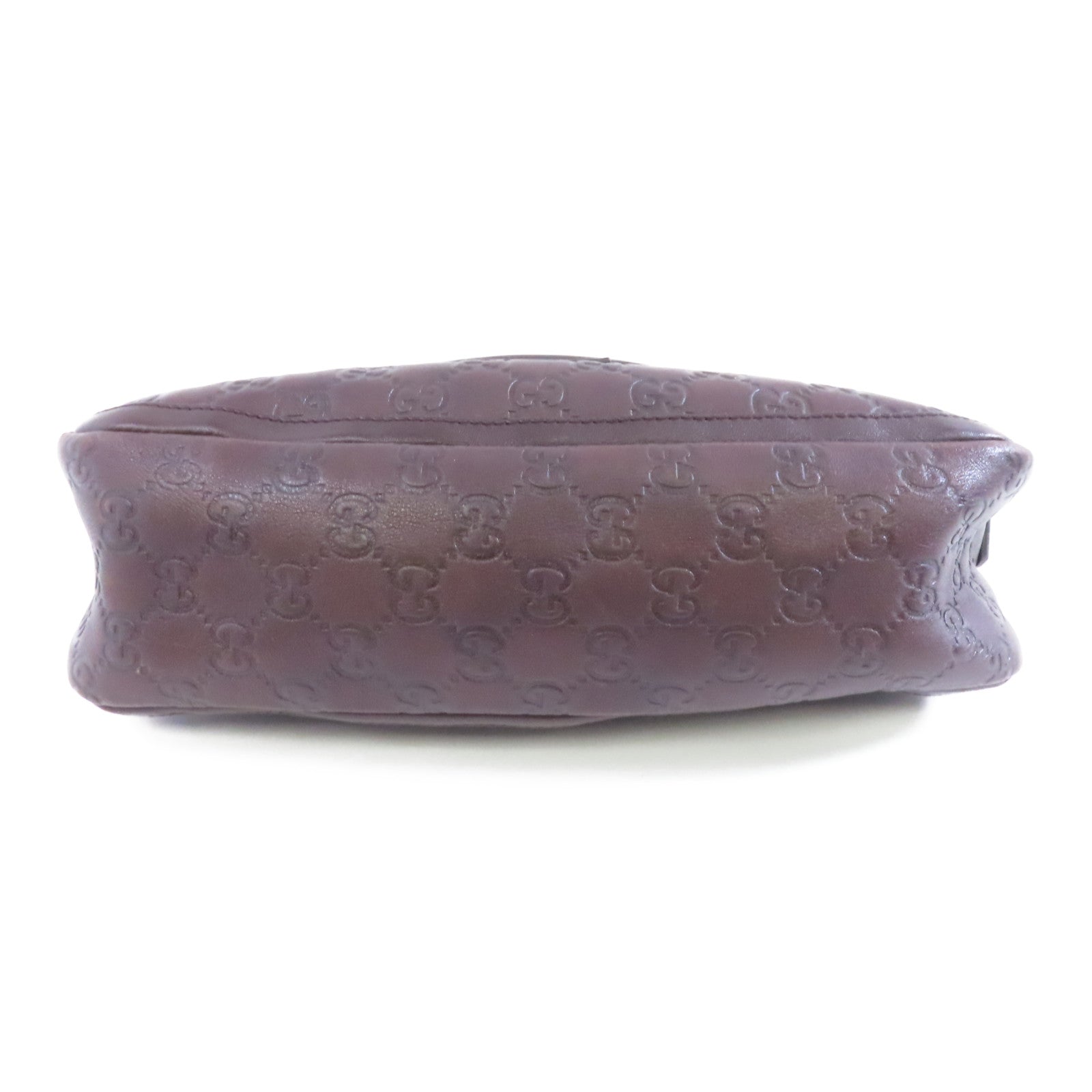 GUCCI 牛皮皮革Handbag金扣手挽袋啡色