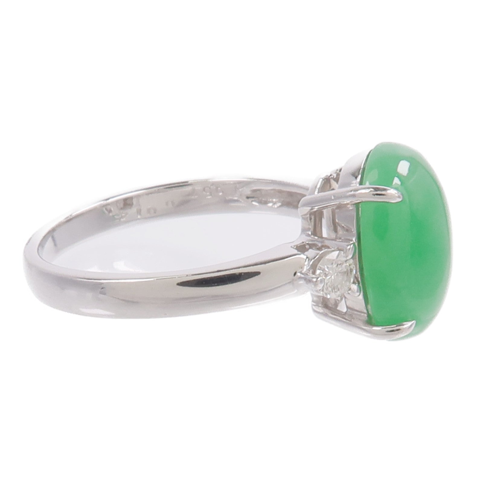 JEWELRY 18K白金Jade Diamond Ring翡翠/鑽石戒指