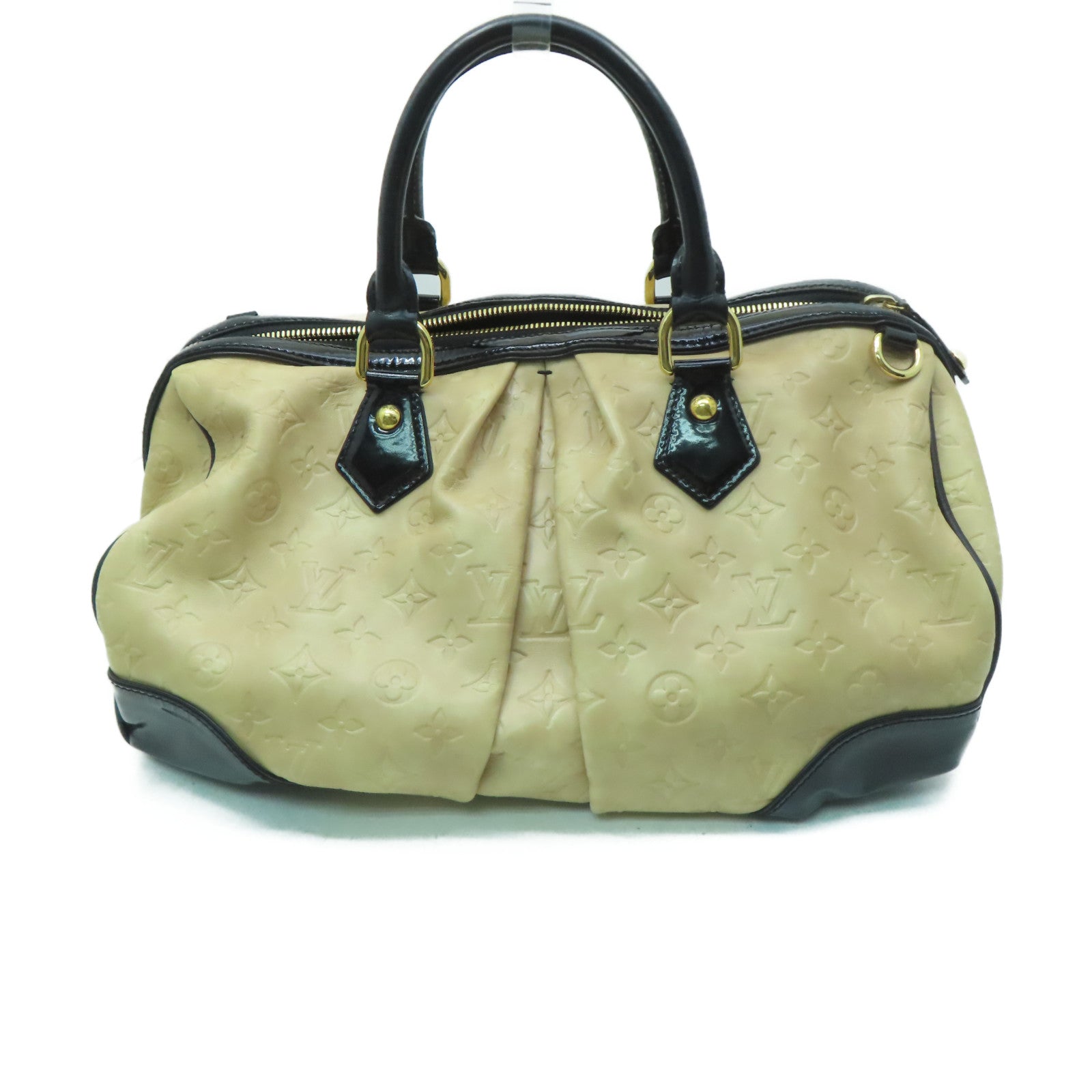 LOUIS VUITTON 【激減優惠】Monogram Stephen金扣手挽肩背兩用袋奶油米白色/黑色
