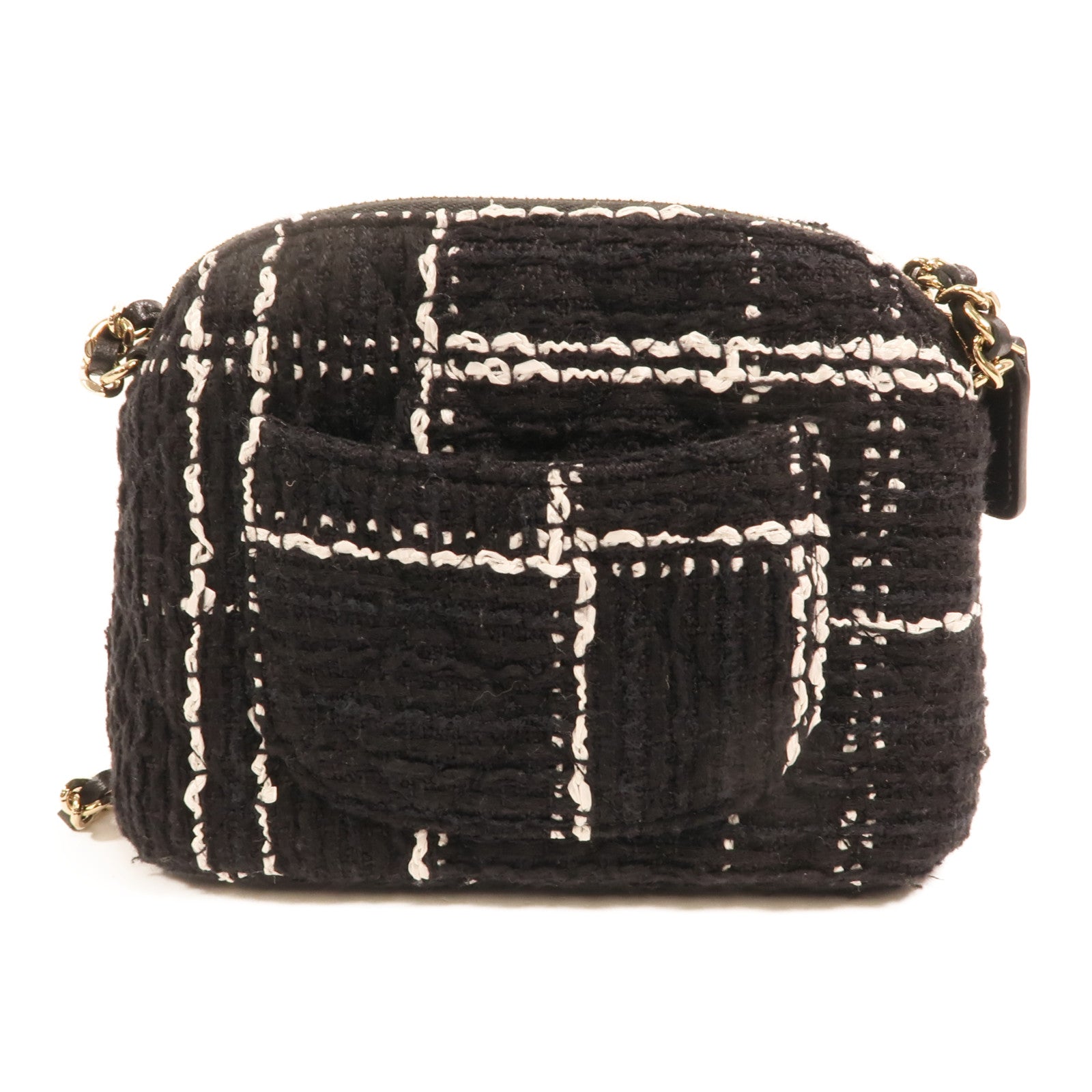 CHANEL 粗花呢Mini Clutch With Chain Bag金扣鏈帶肩背袋
