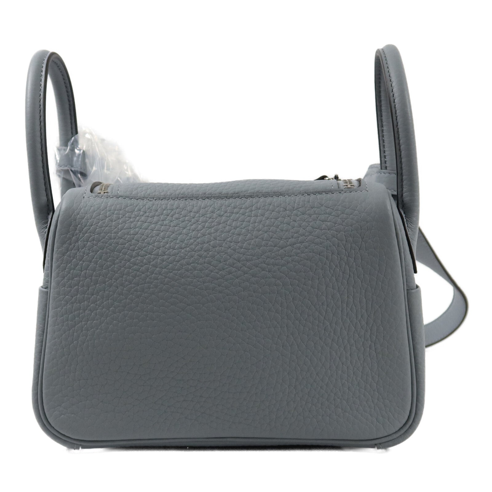 HERMES Clemence皮革Mini Lindy手挽肩背兩用袋Grey