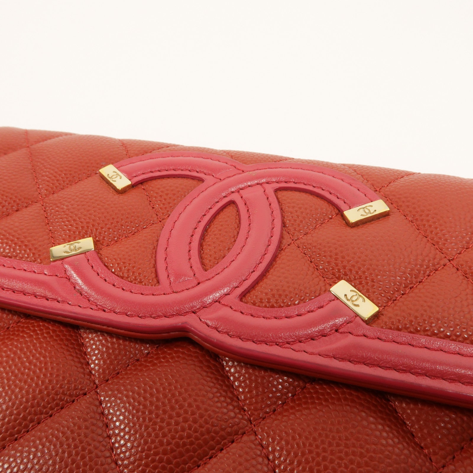 CHANEL 牛皮皮革CC Filigree Flap Wallet長錢包