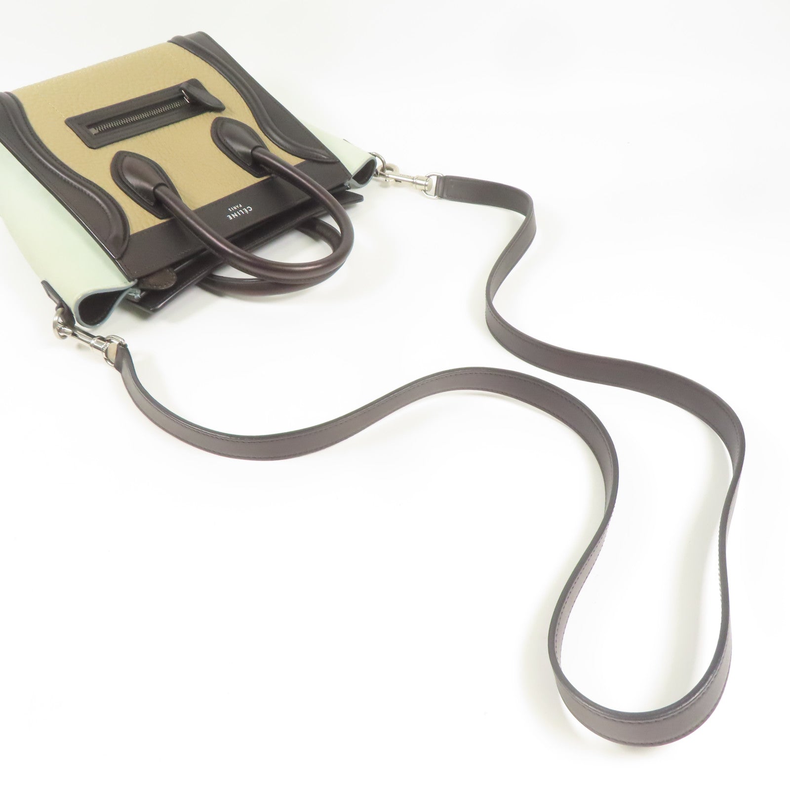 CELINE 牛皮皮革Nano Luggage手挽肩背兩用袋