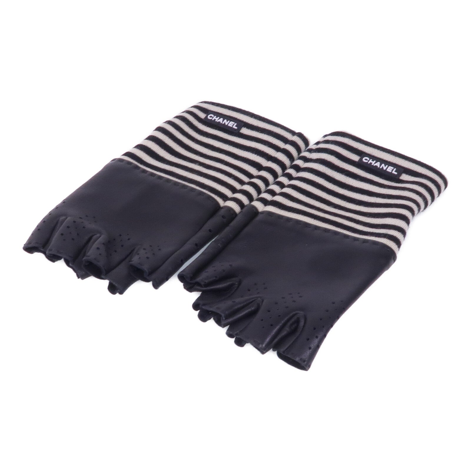 CHANEL 羊皮皮革Fingerless Gloves手套