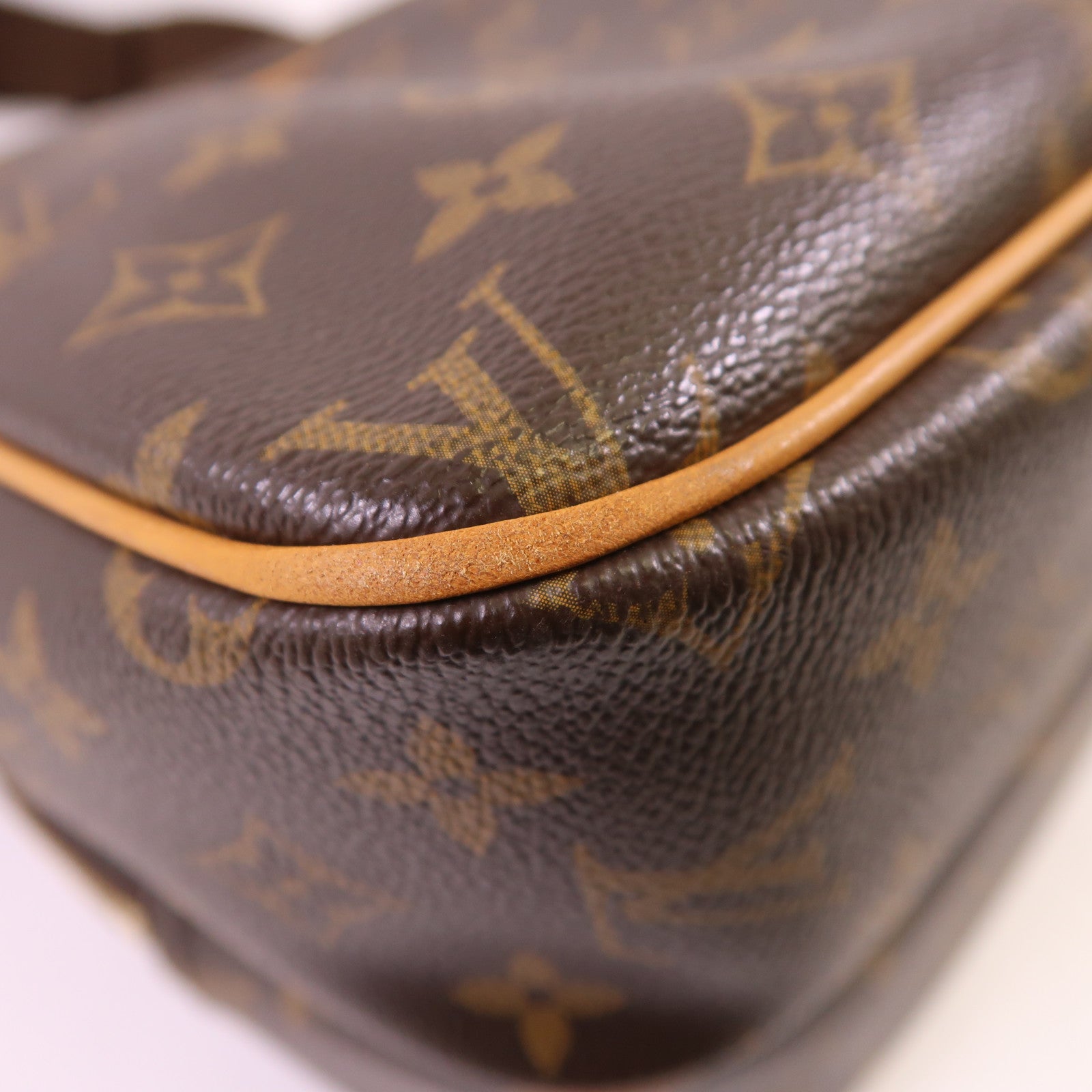LOUIS VUITTON Monogram Reporter PM金扣肩背袋棕色