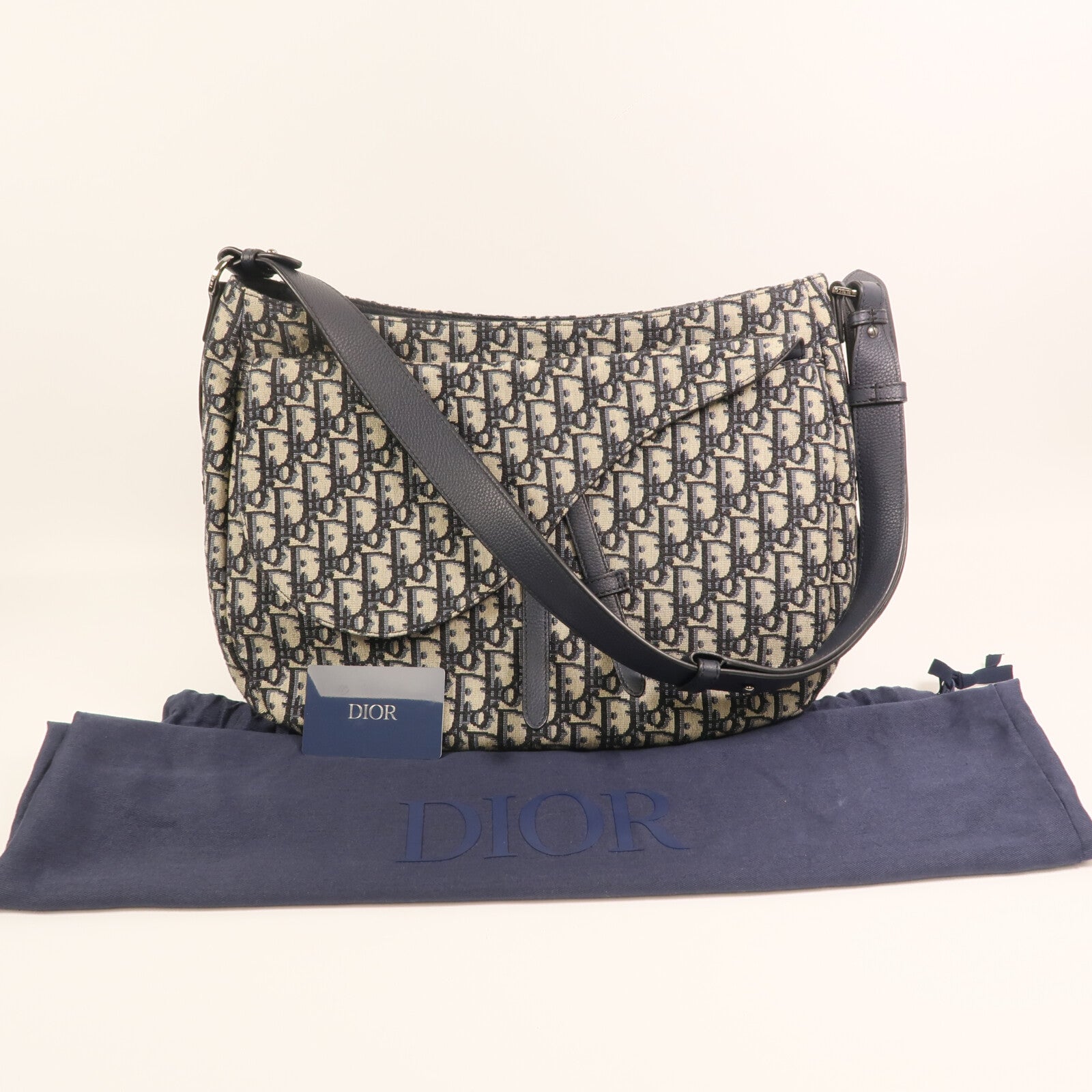 Dior 【激減優惠】帆布Hobo Oblique銀扣肩背袋