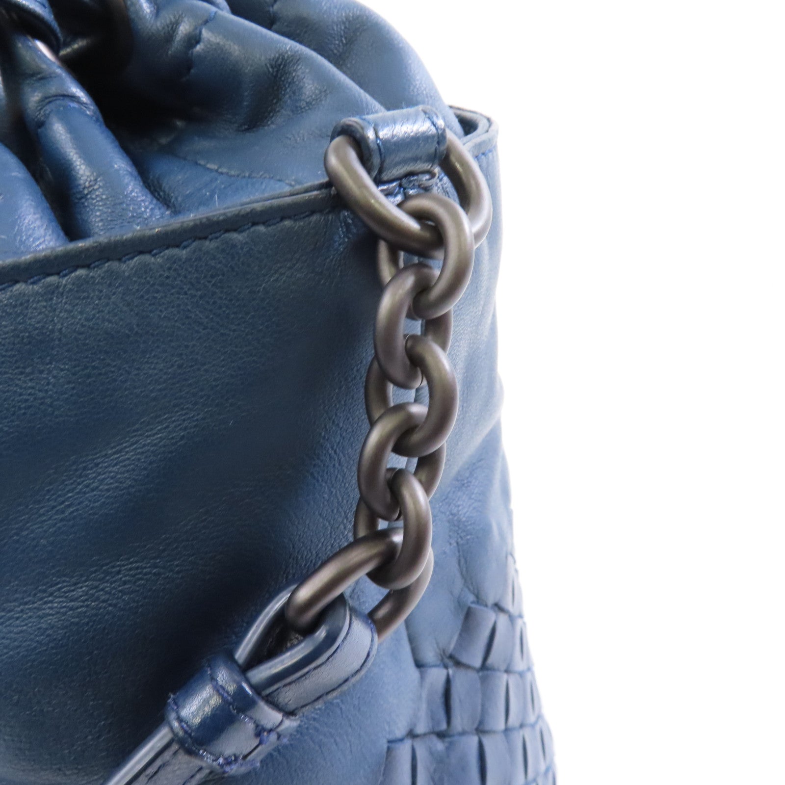 BOTTEGA VENETA 皮革Shoulder Bag肩背袋深藍色