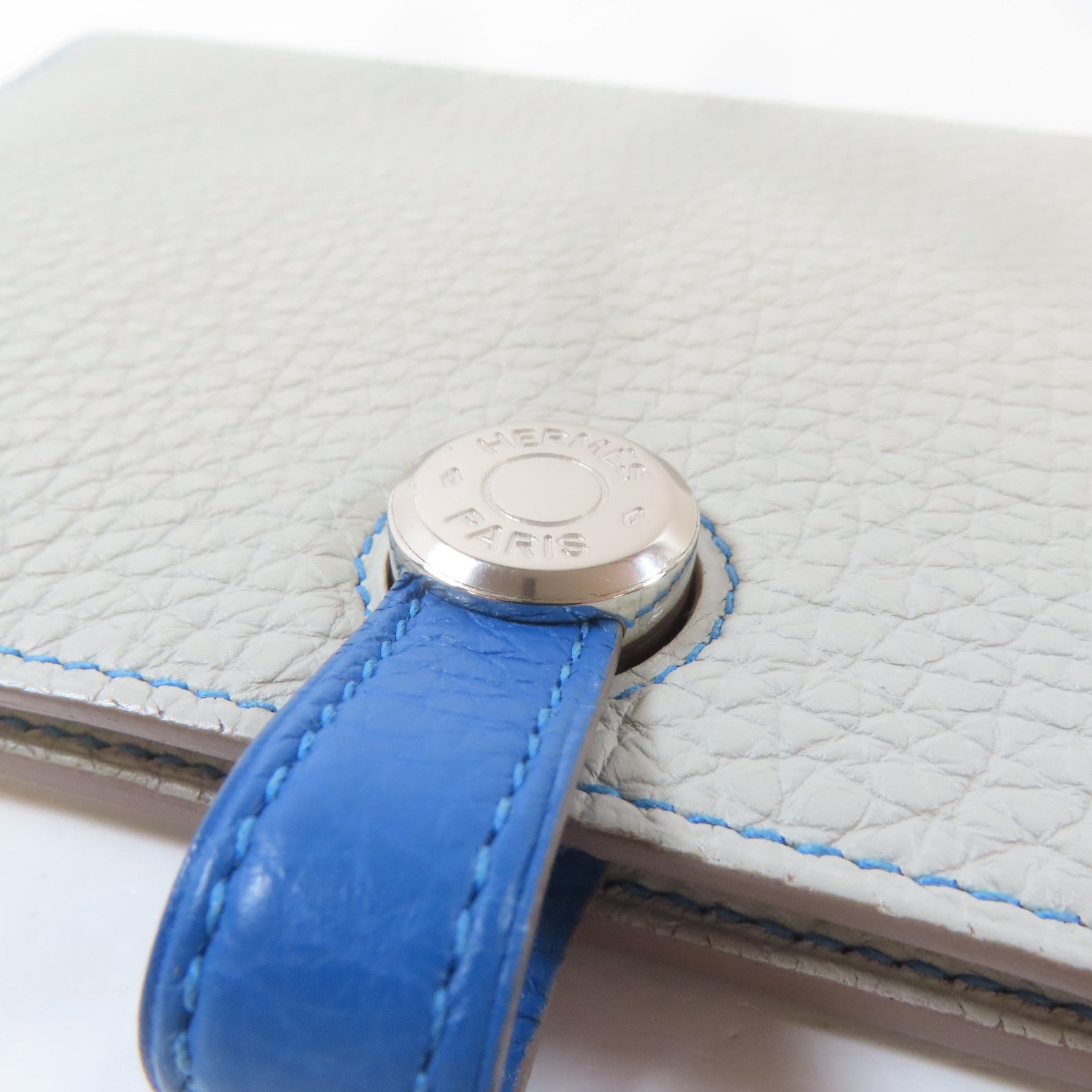 HERMES 【激減優惠】Togo皮革Dogon Wallet銀扣長錢包灰色