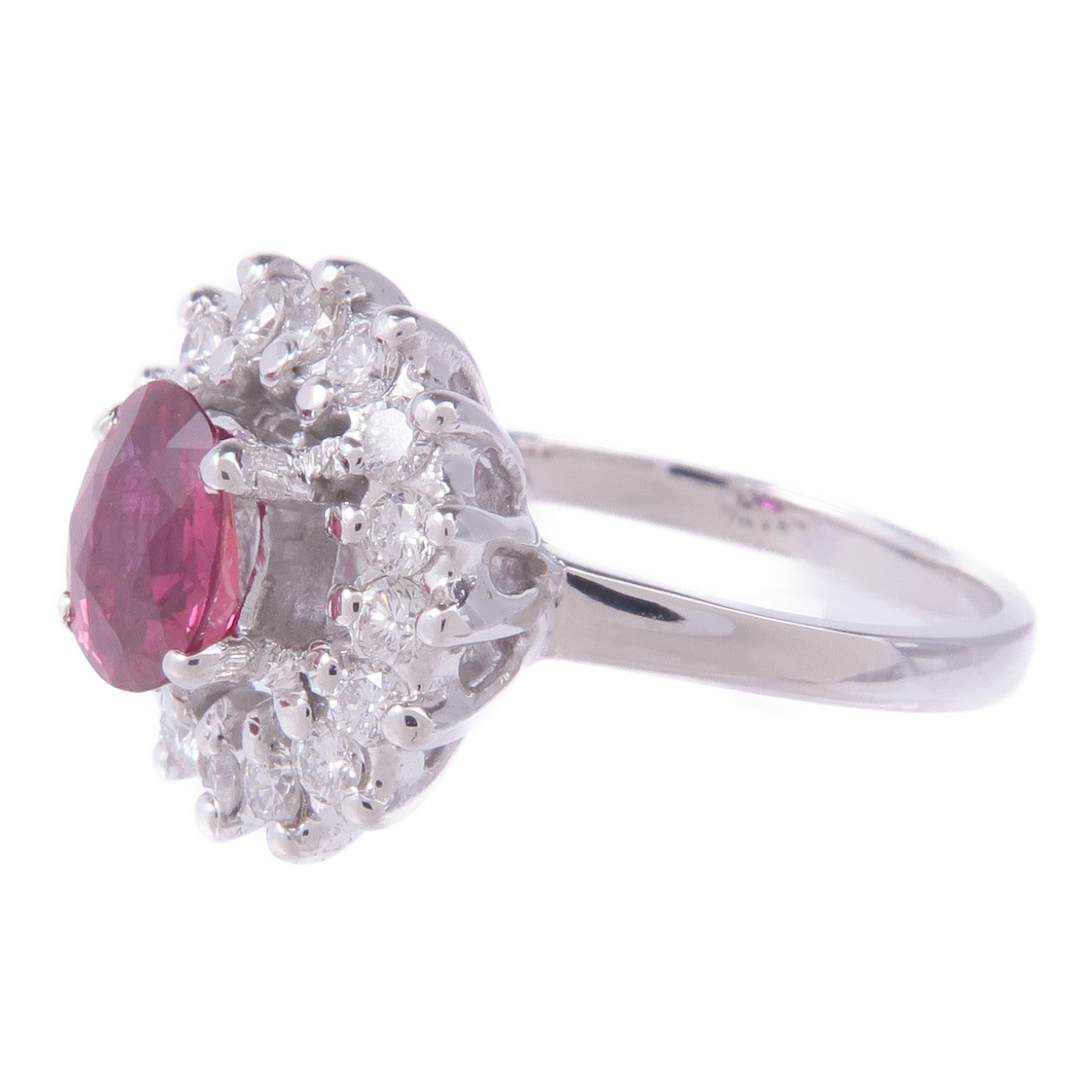 JEWELRY 18K白金Ruby Diamond Ring紅寶石/鑽石戒指US#6