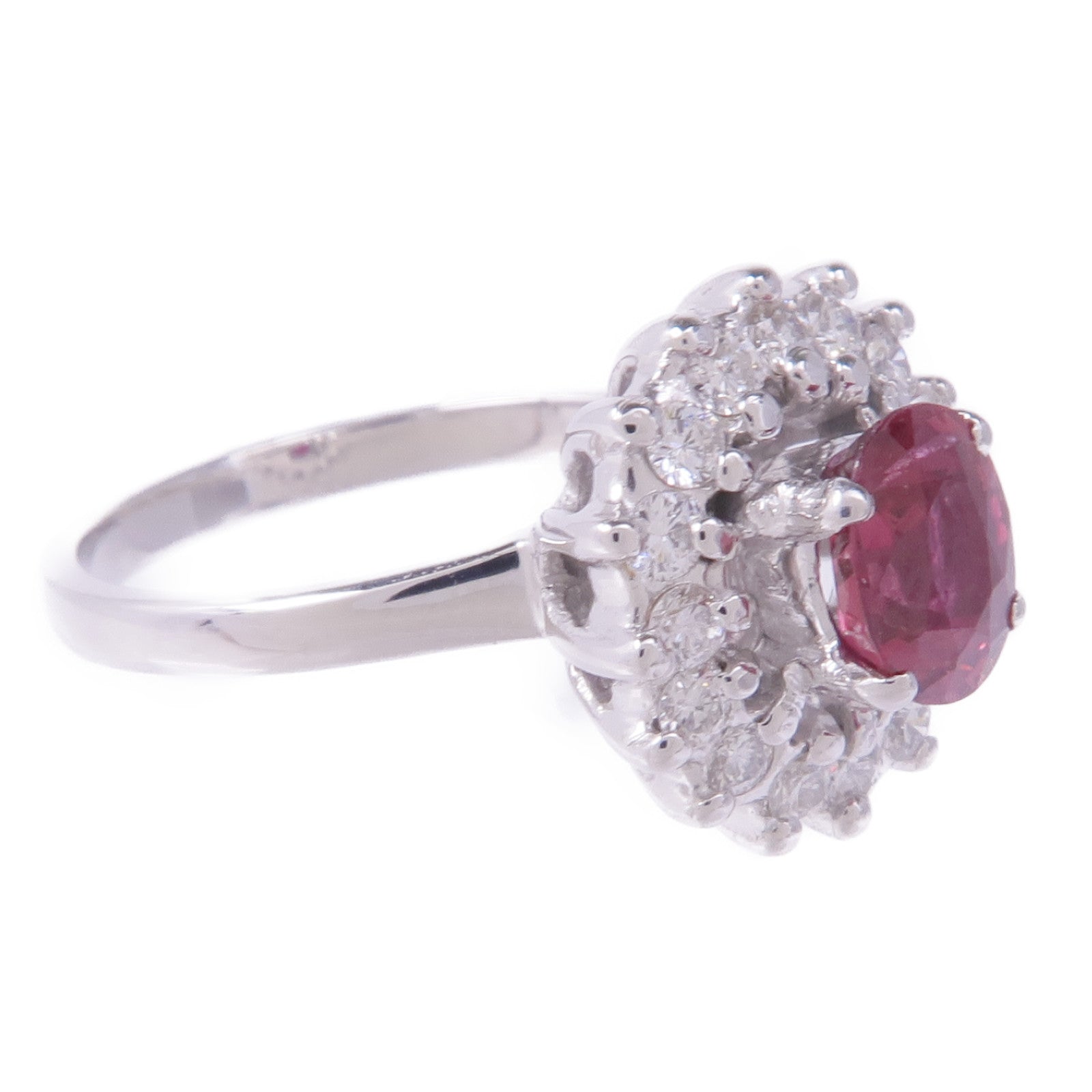 JEWELRY 18K白金Ruby Diamond Ring紅寶石/鑽石戒指US#6
