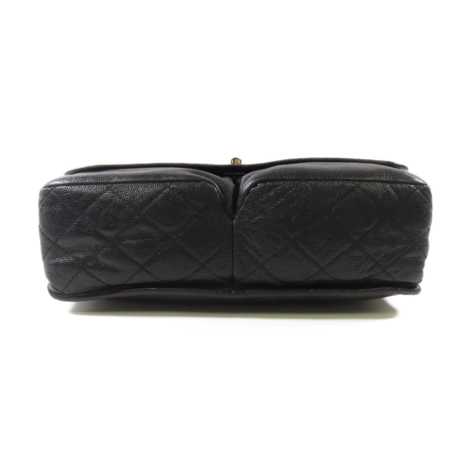 CHANEL 牛皮皮革Split Pocket Flap銀扣肩背袋