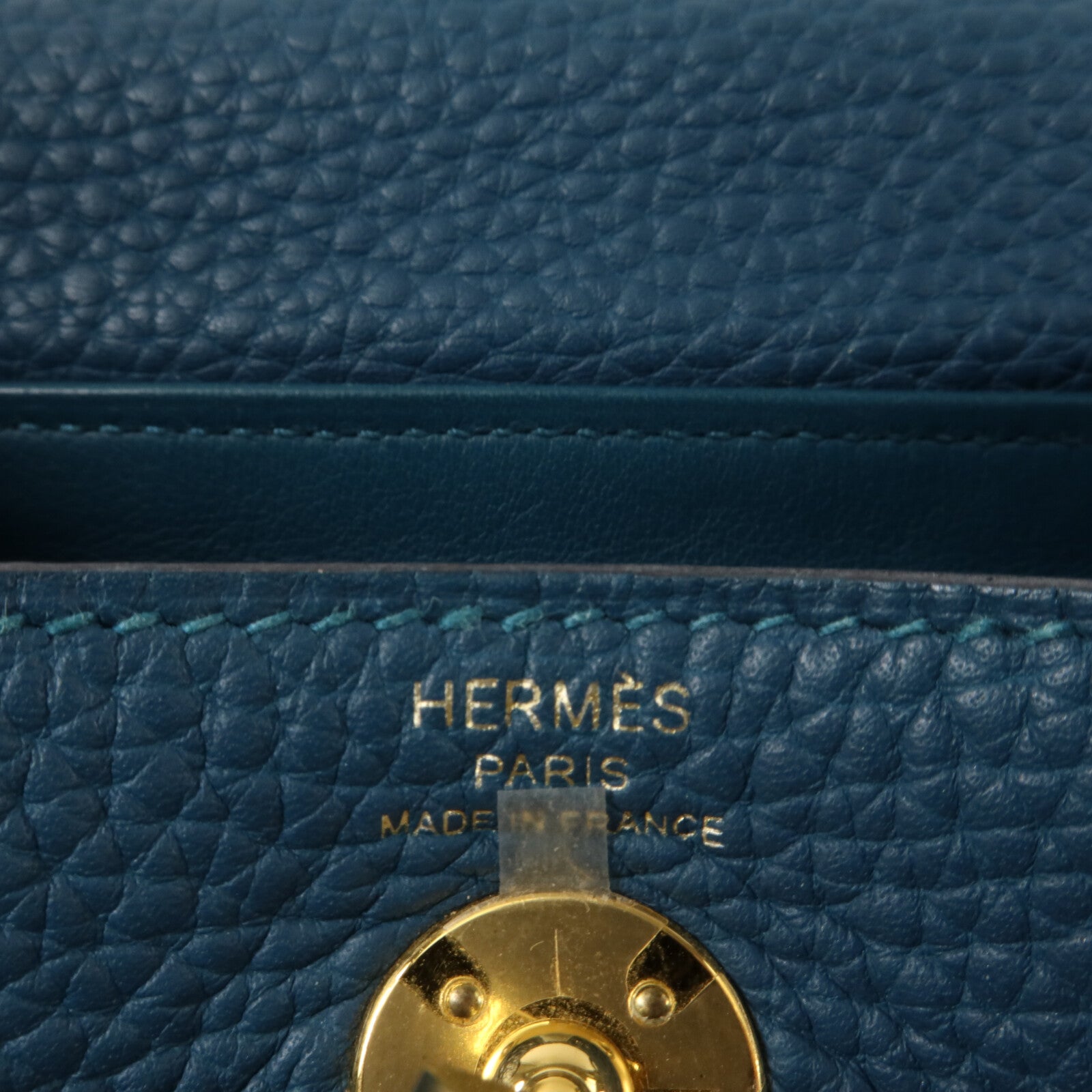 HERMES Clemence皮革Mini Lindy手挽肩背兩用袋Vert Bosphore