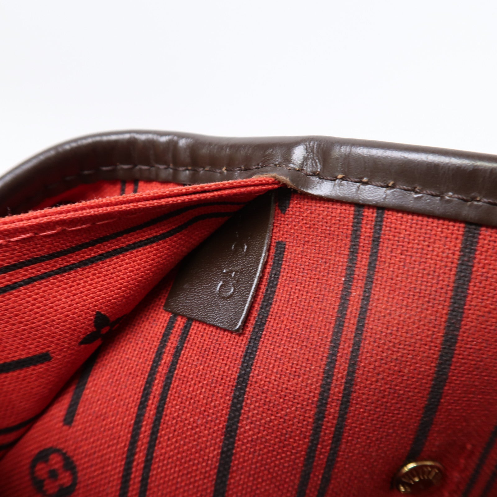 LOUIS VUITTON Damier Ebene Neverfull MM金扣肩背袋啡色