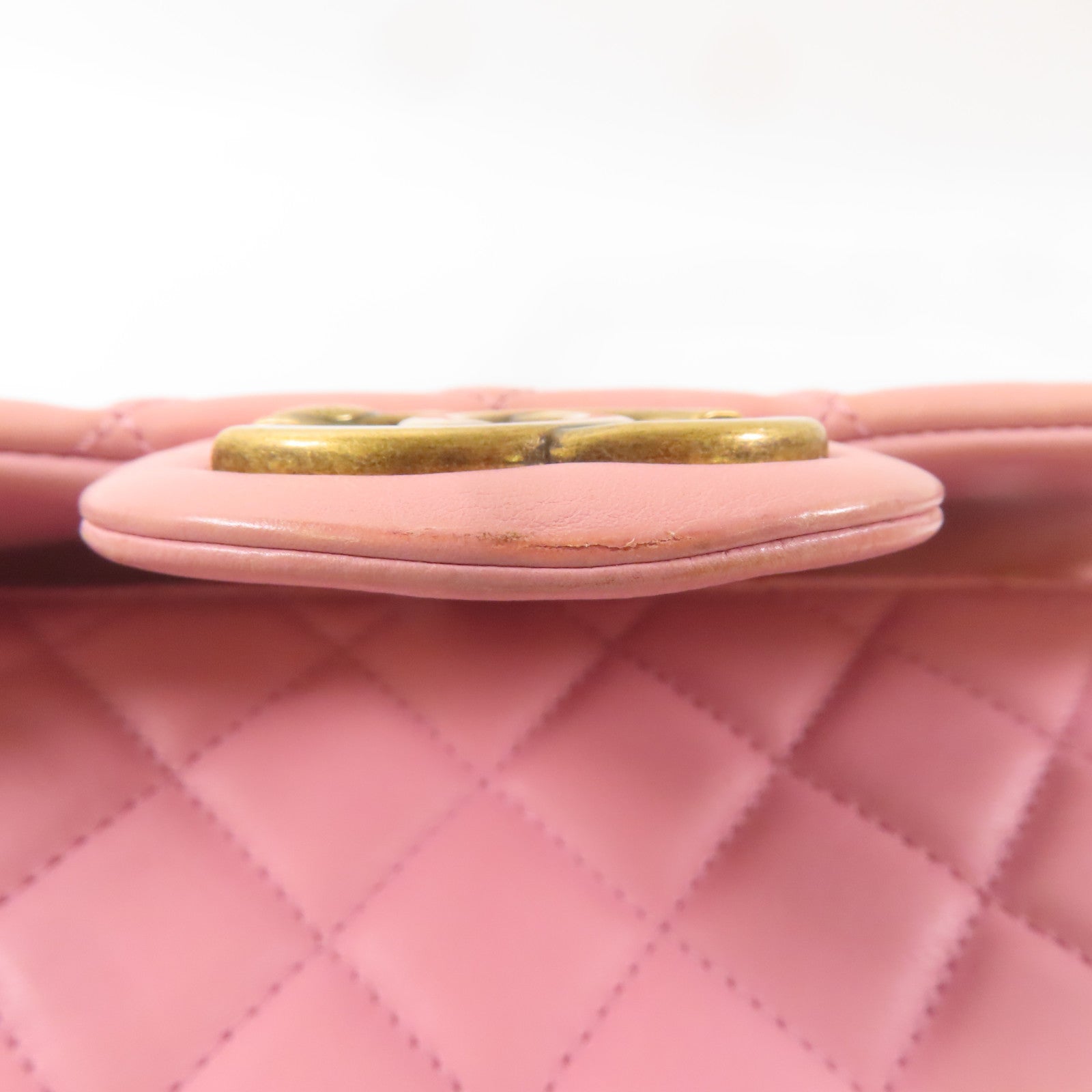 CHANEL 羊皮皮革Chain Shoulder肩背袋粉紅色
