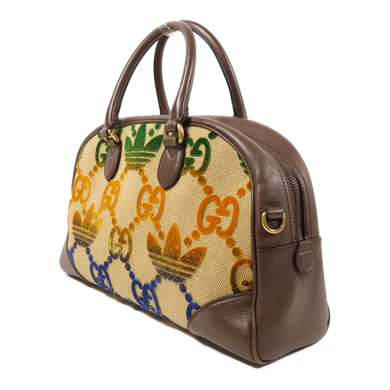 GUCCI 帆布Gucci X Adidas Boston Bag金扣肩背袋