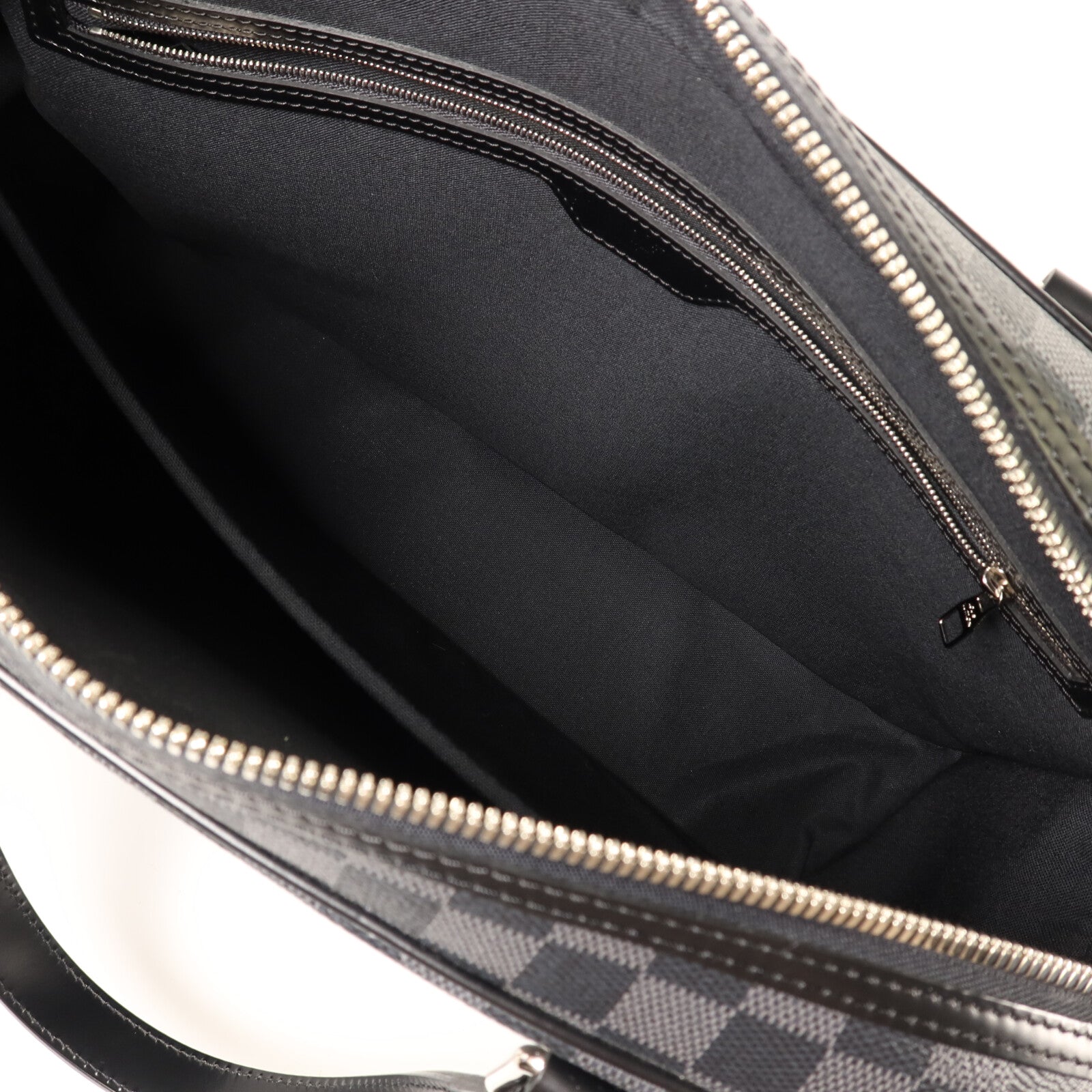 LOUIS VUITTON Damier Graphite Porto Cuman Voyage銀扣手挽肩背兩用袋