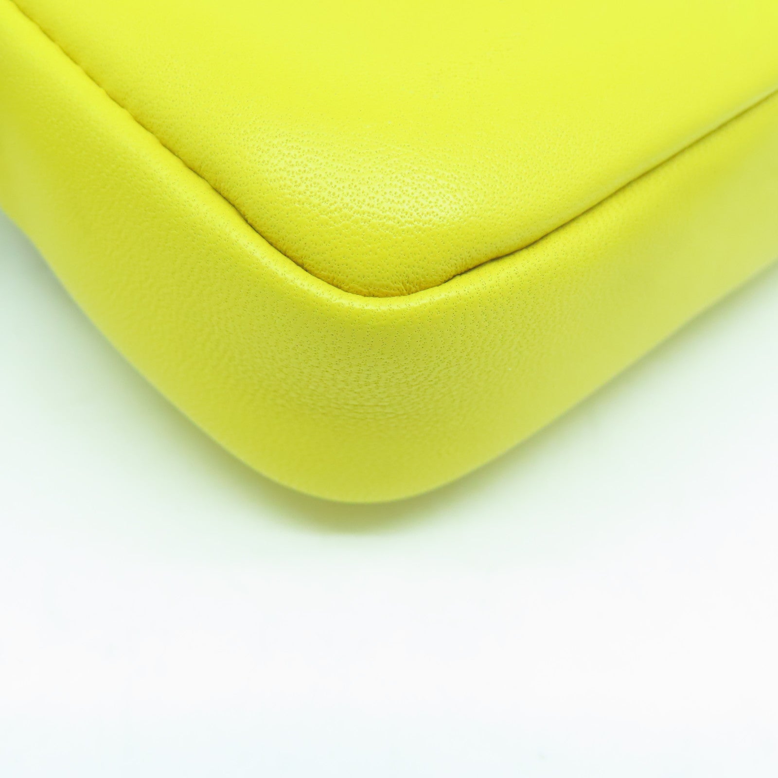 FENDI 羊皮皮革2 Way Shoulder銀扣手挽肩背兩用袋黃色