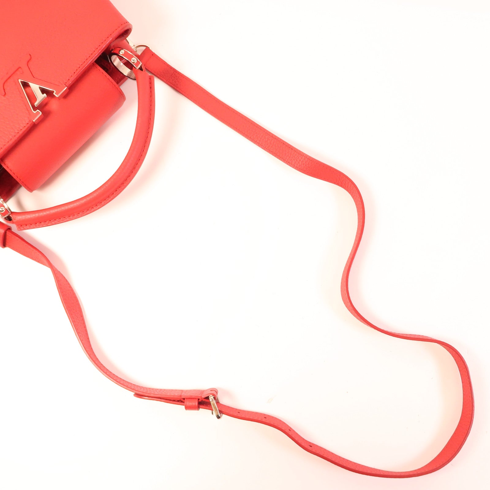 LOUIS VUITTON Taurillon Capucines BB銀扣手挽肩背兩用袋