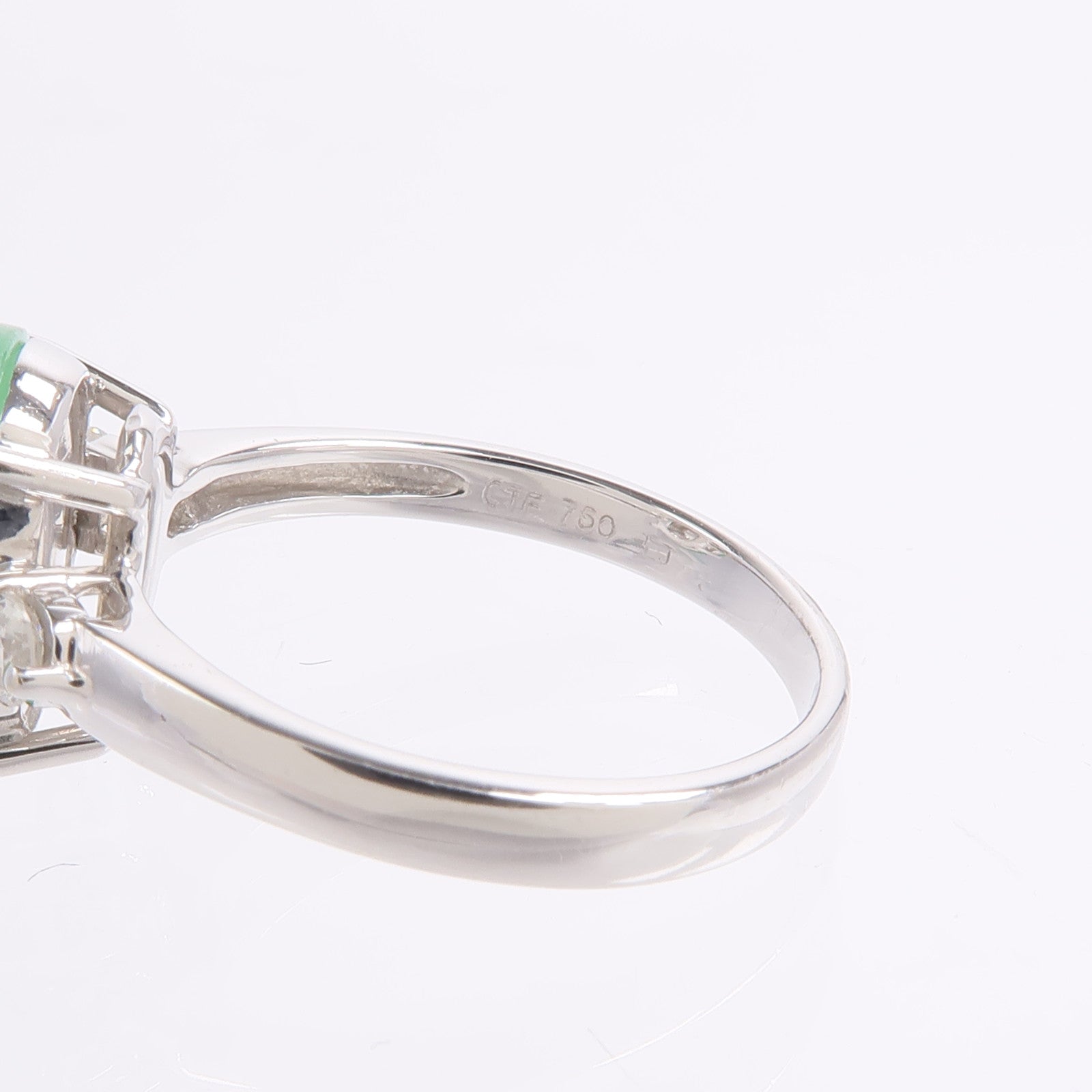 JEWELRY 18K白金Jade Diamond Ring翡翠/鑽石戒指