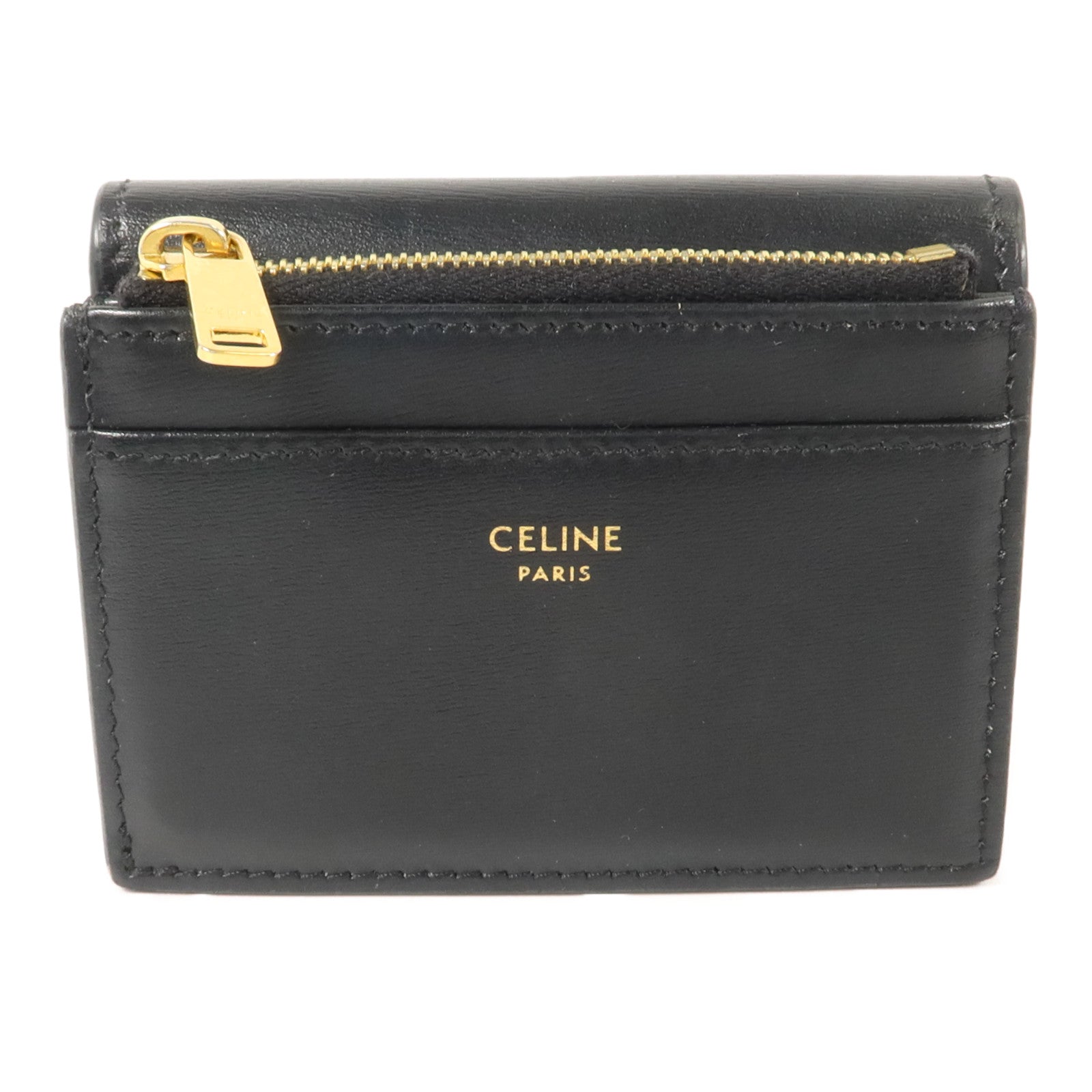 CELINE 牛皮皮革Triomphe Compact Wallet錢包