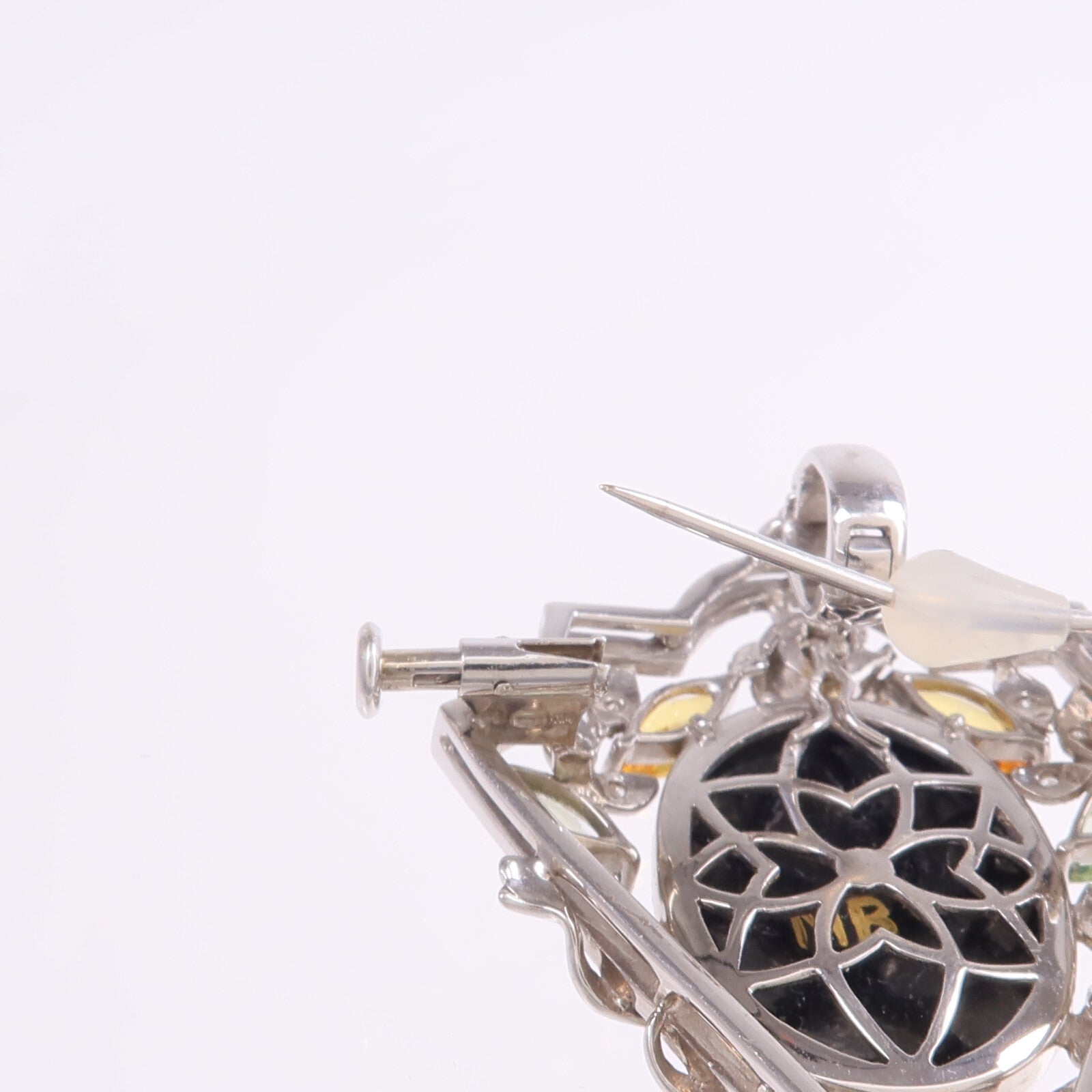 JEWELRY 18K白金Sapphire Diamond Pendant Top吊墜
