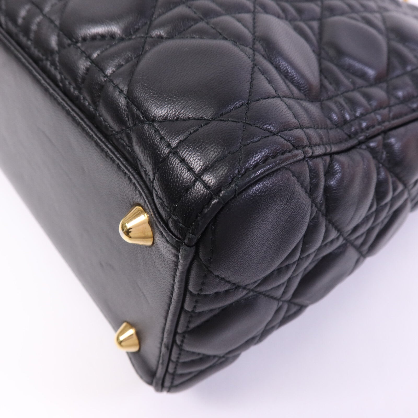 Dior 羊皮皮革Lady Dior GM金扣手挽肩背兩用袋
