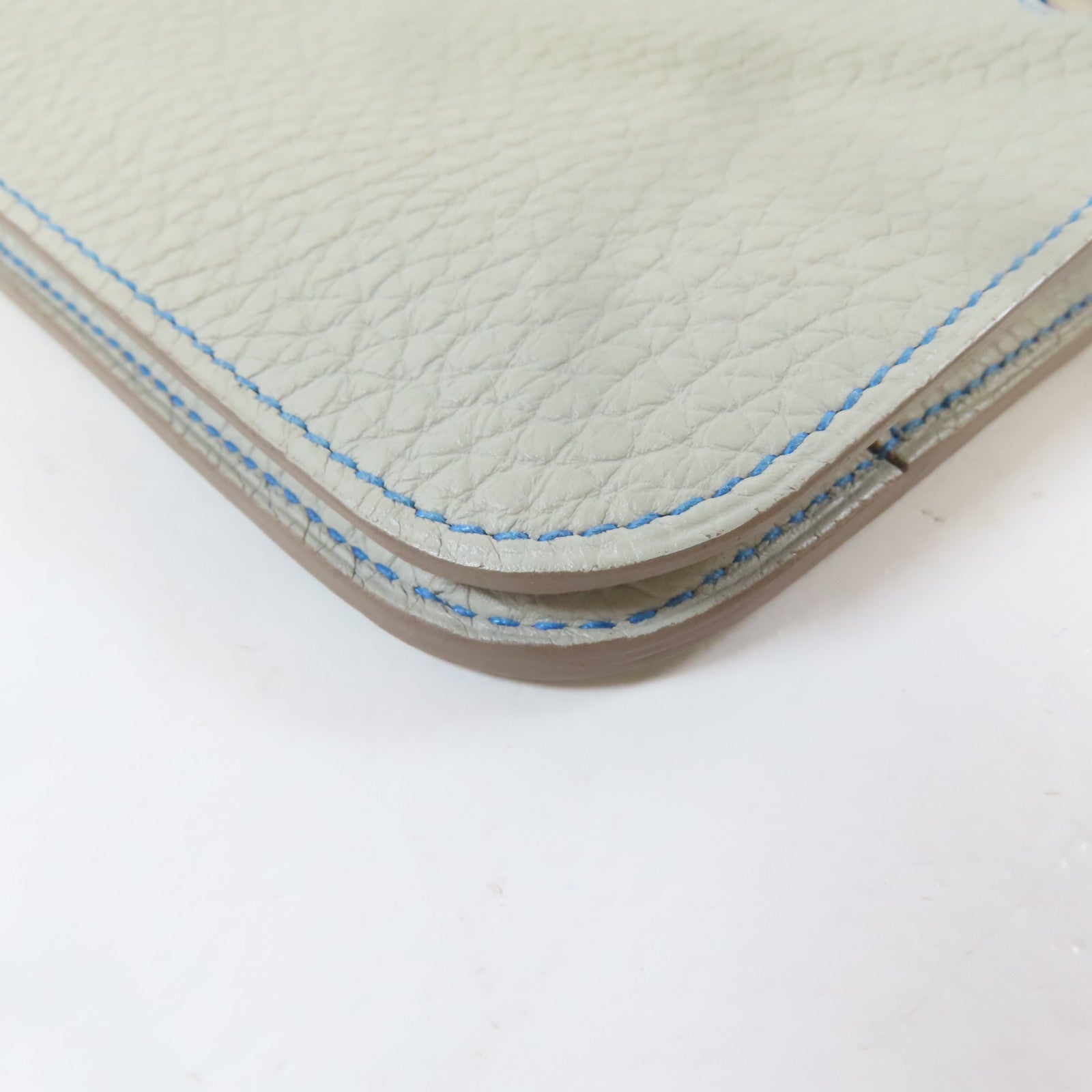 HERMES 【激減優惠】Togo皮革Dogon Wallet銀扣長錢包灰色