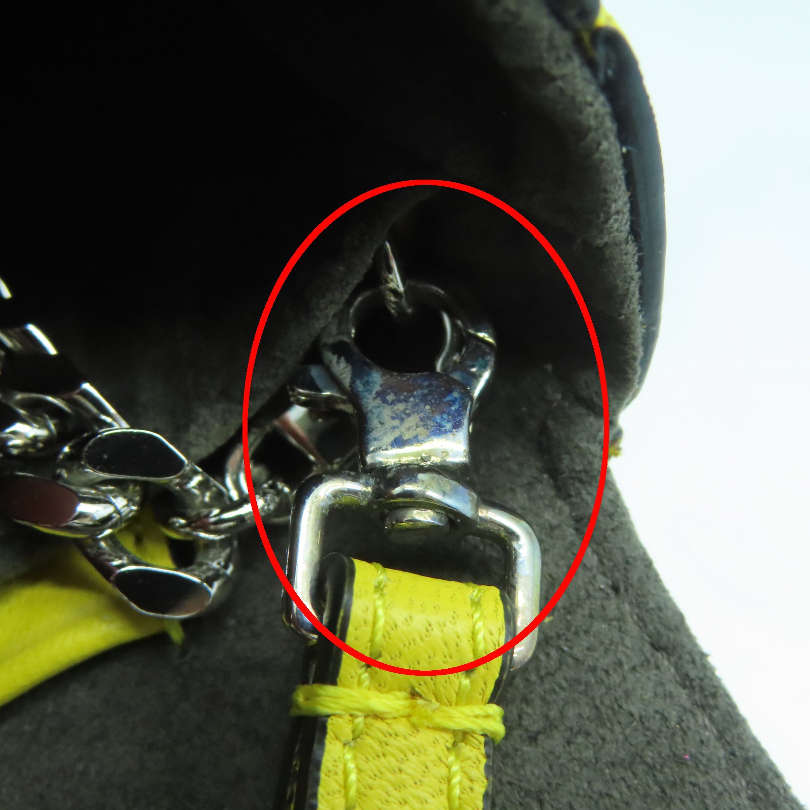 FENDI 羊皮皮革2 Way Shoulder銀扣手挽肩背兩用袋黃色