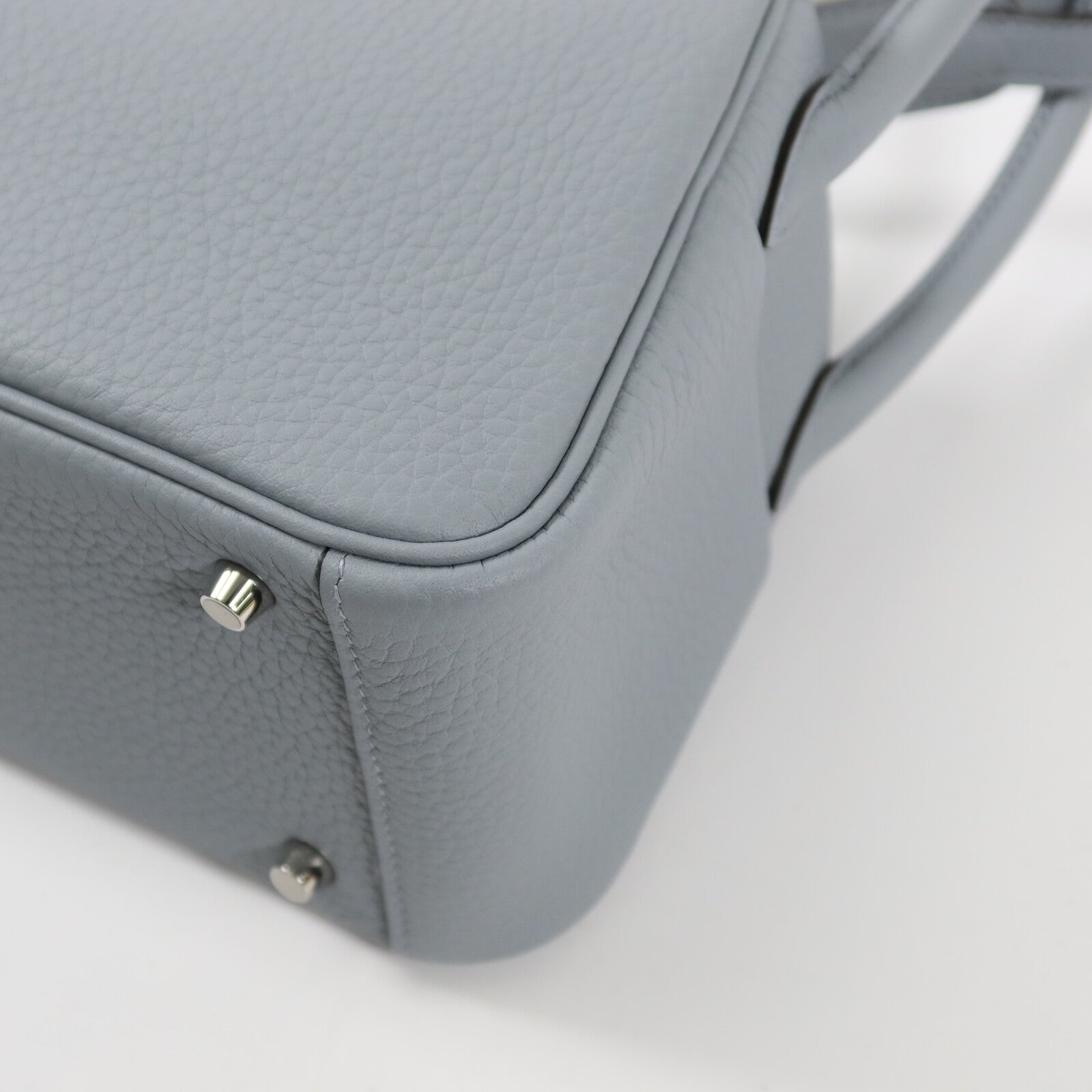 HERMES Clemence皮革Mini Lindy手挽肩背兩用袋Grey