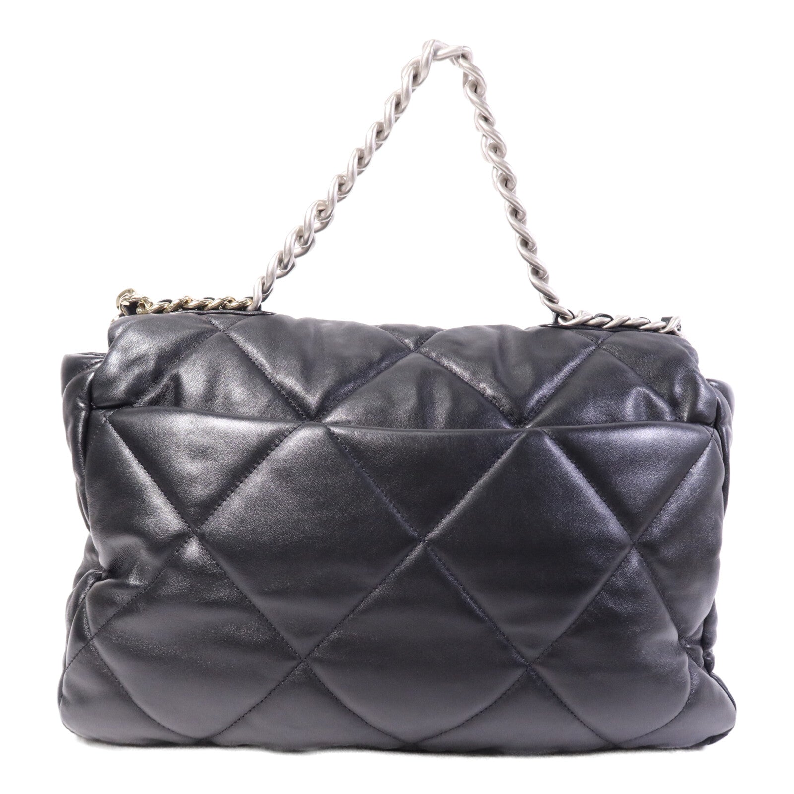CHANEL 羊皮皮革Chanel 19 Large鏈帶手挽肩背兩用袋
