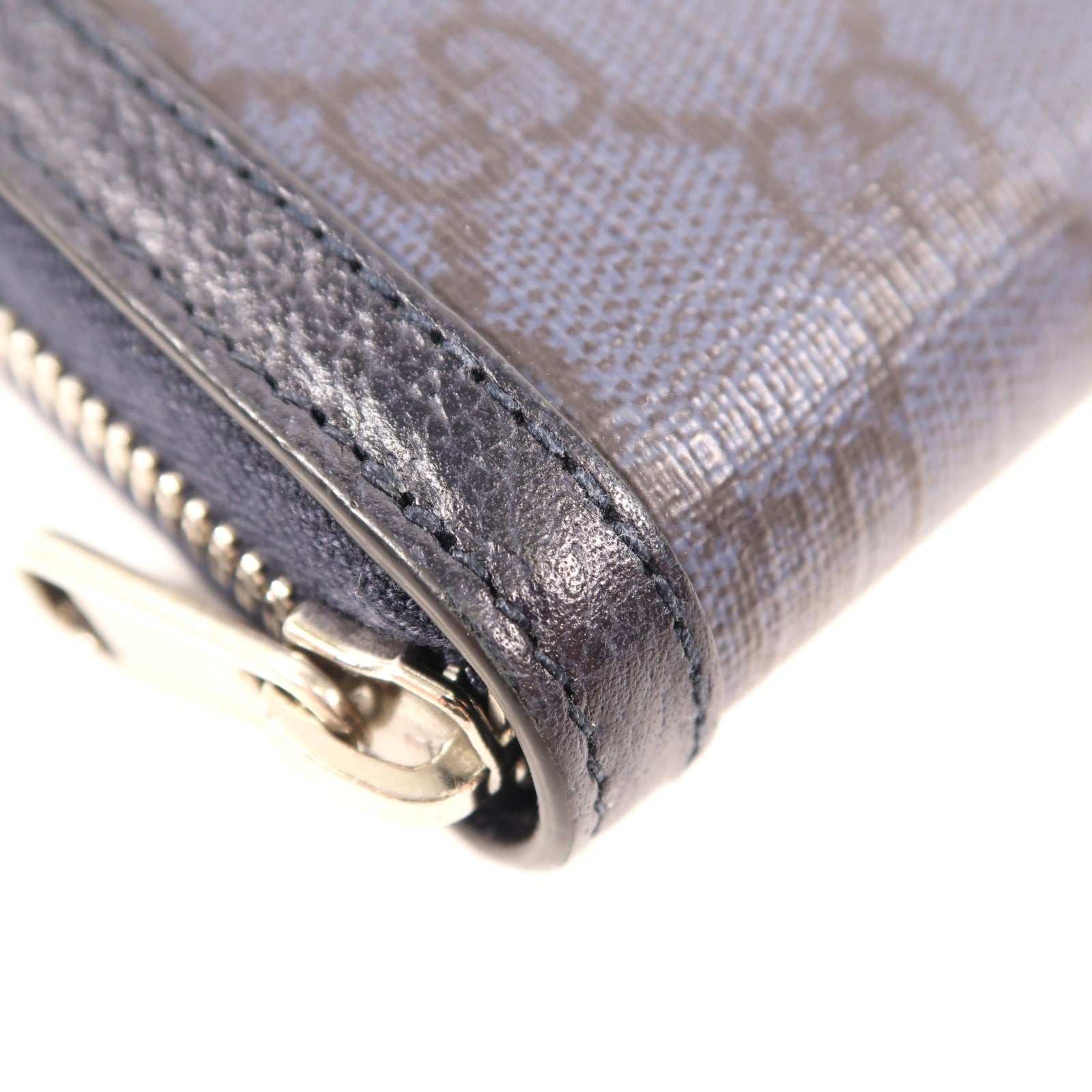 GUCCI 塗層帆布Long Wallet銀扣長錢包