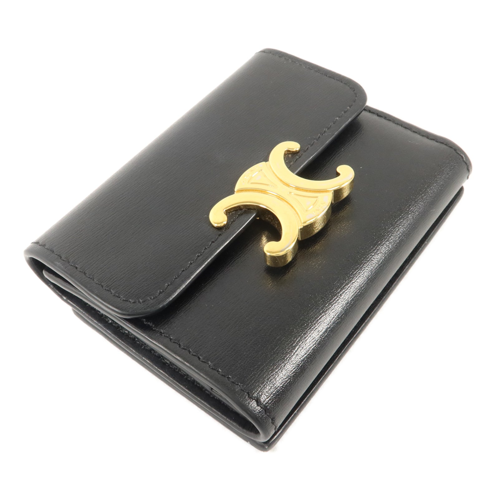 CELINE 牛皮皮革Triomphe Compact Wallet錢包