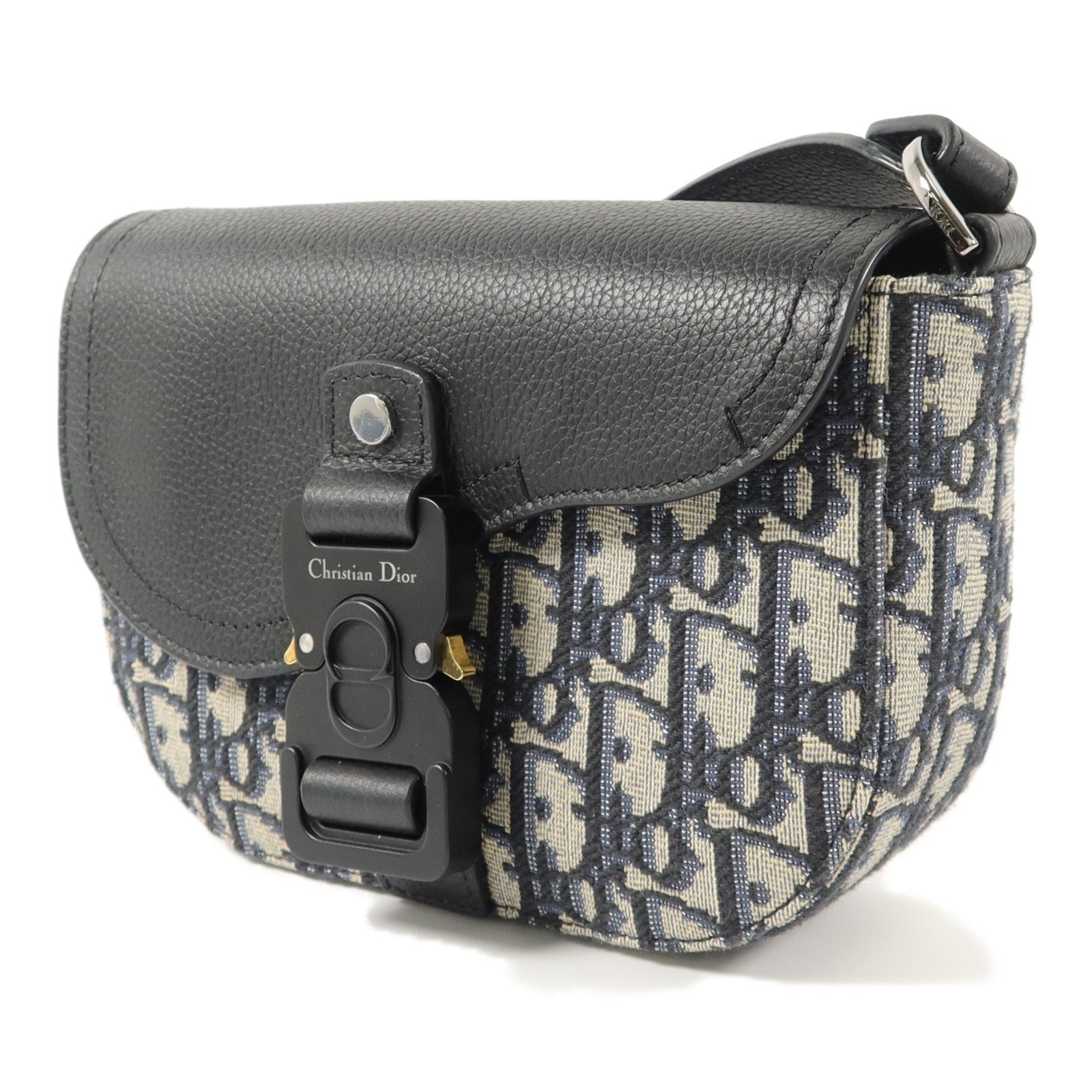 Dior 帆布/牛皮皮革Mini Saddle Messenger肩背袋