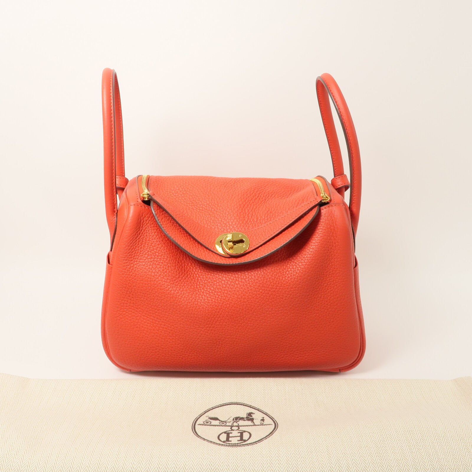 HERMES Clemence皮革Lindy 26手挽肩背兩用袋