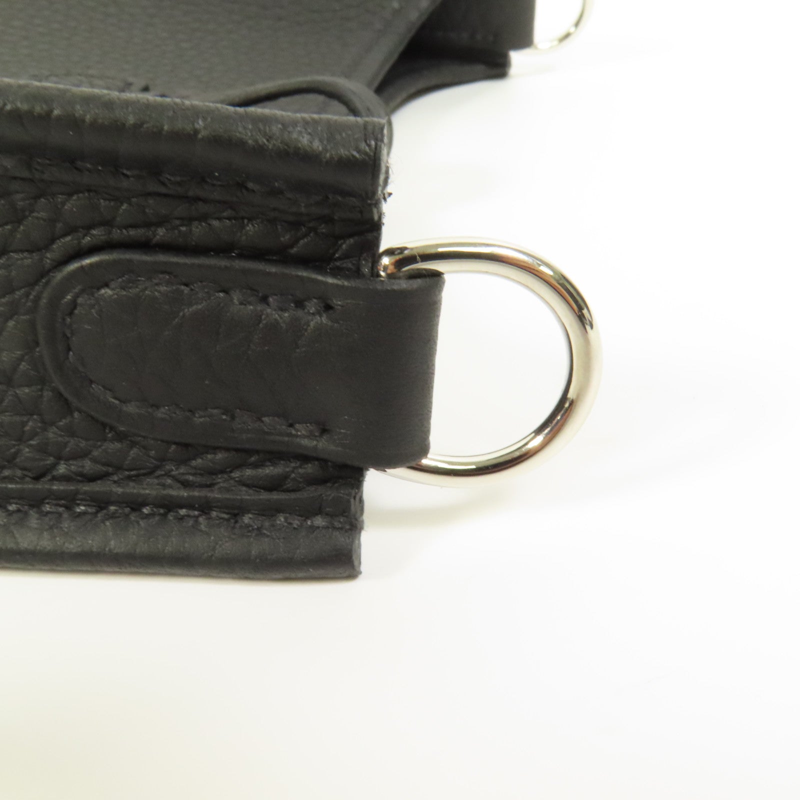 HERMES Clemence皮革Evelyne TPM銀扣肩背袋Noir