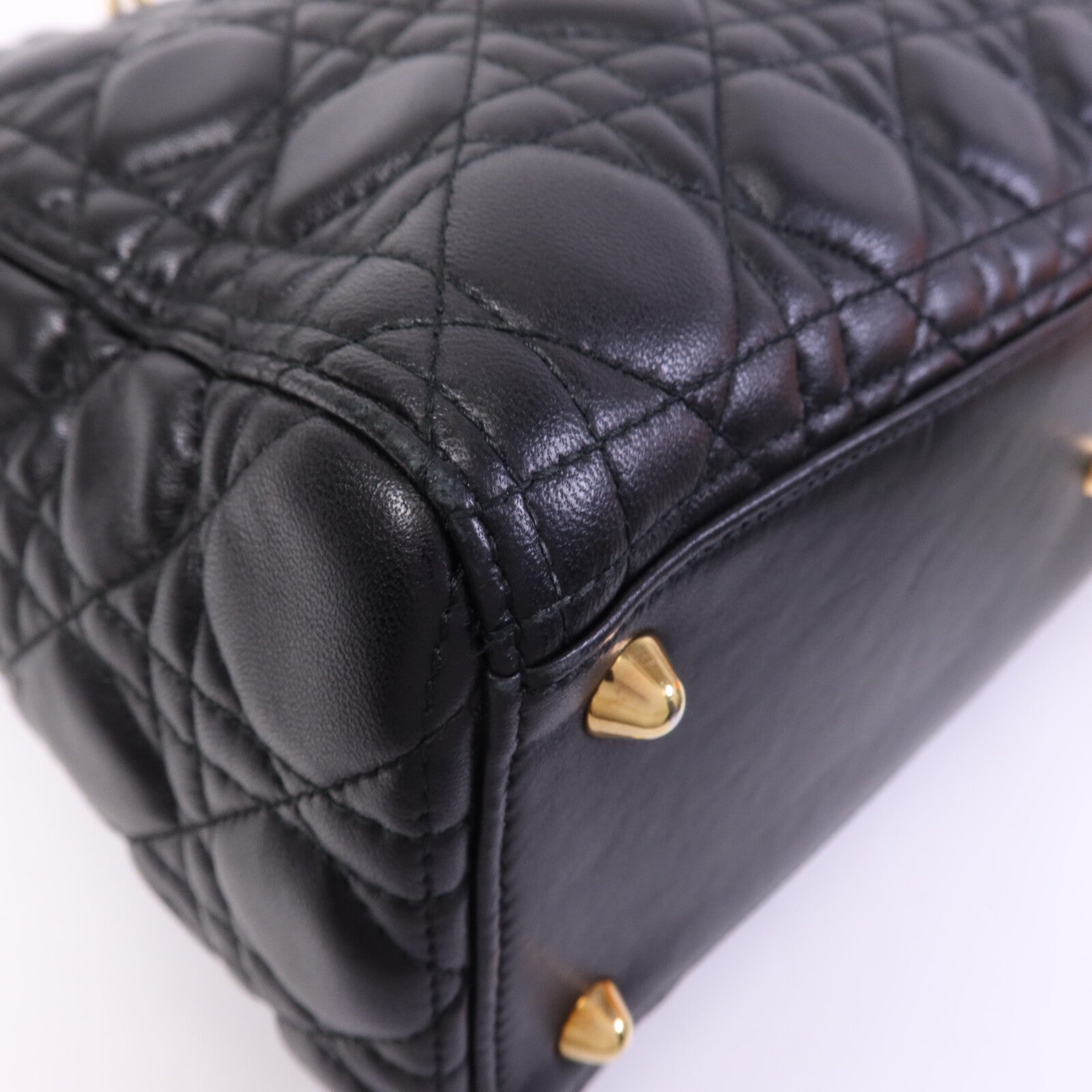 Dior 羊皮皮革Lady Dior GM金扣手挽肩背兩用袋
