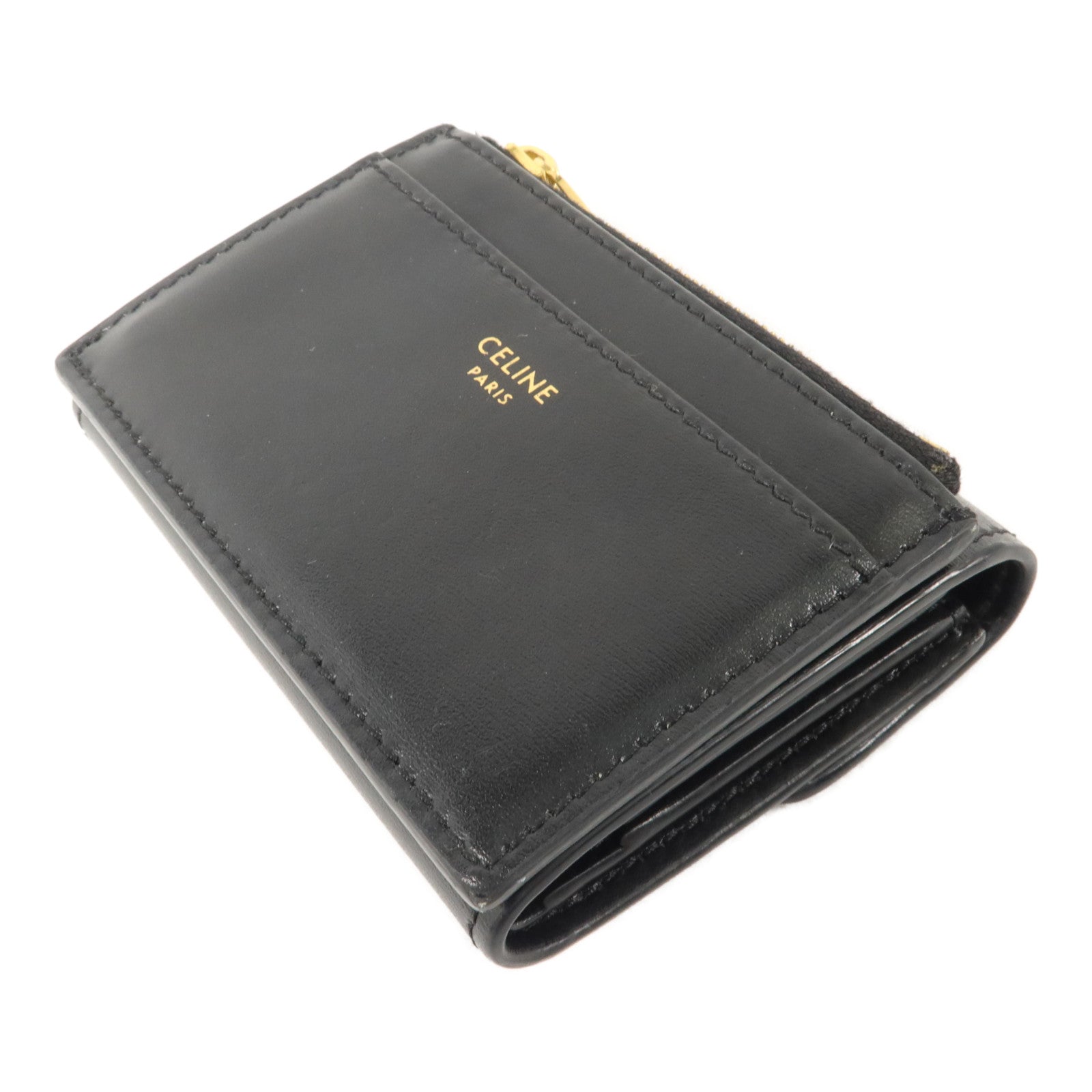 CELINE 牛皮皮革Triomphe Compact Wallet錢包